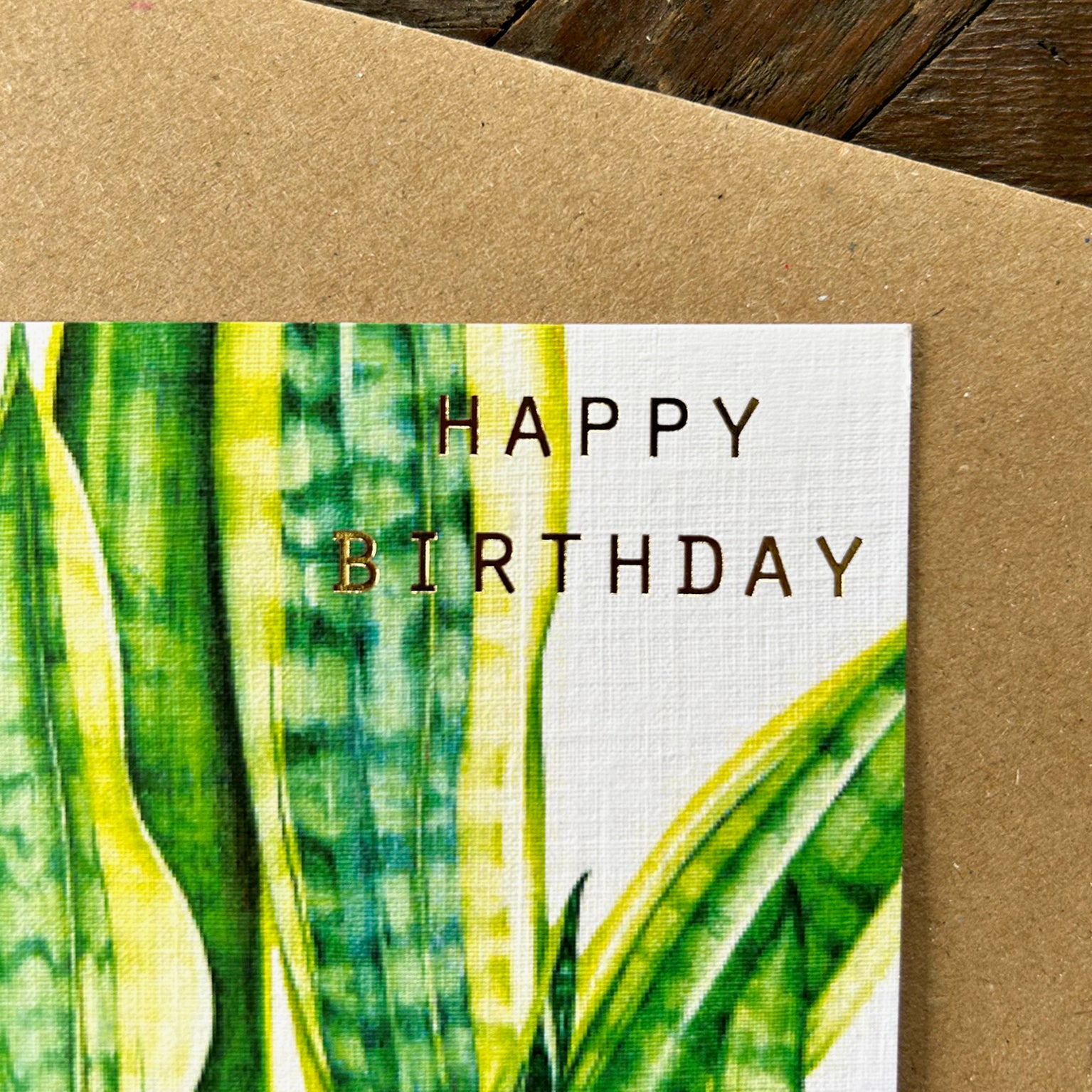 GBT06 gold foiled mother-in-laws tongue birthday card