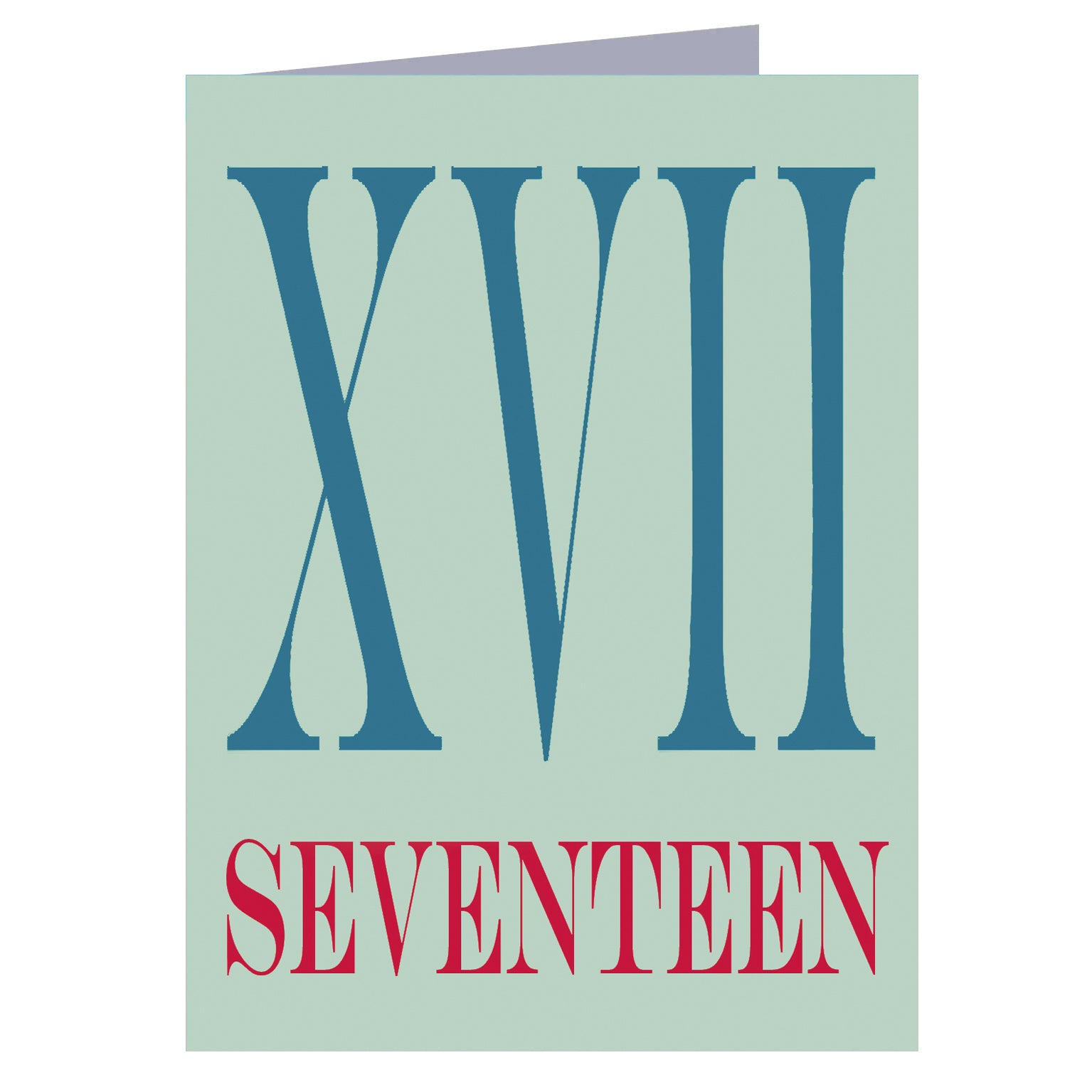 BTW41 mini roman numerals seventeen card