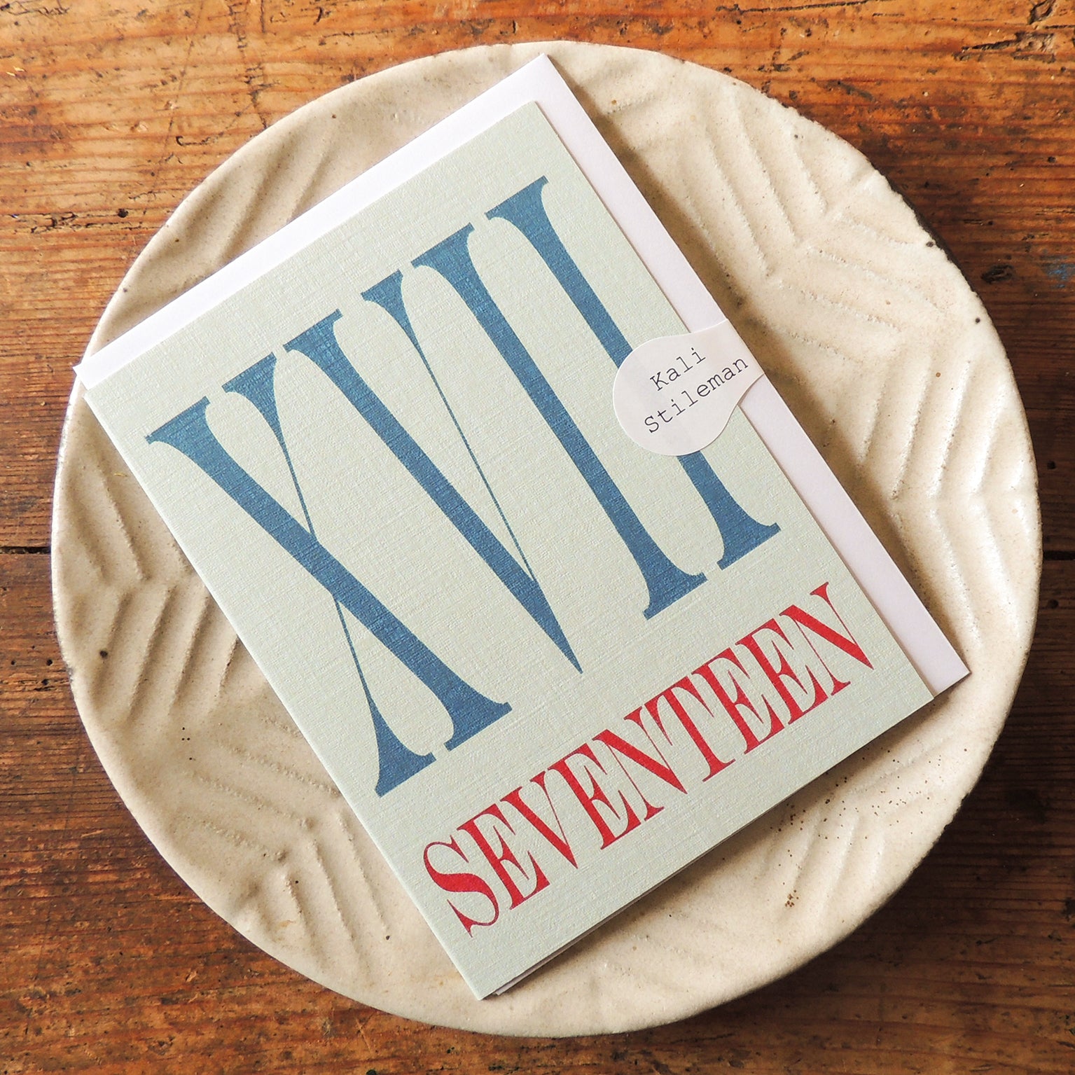 BTW41 mini roman numerals seventeen card