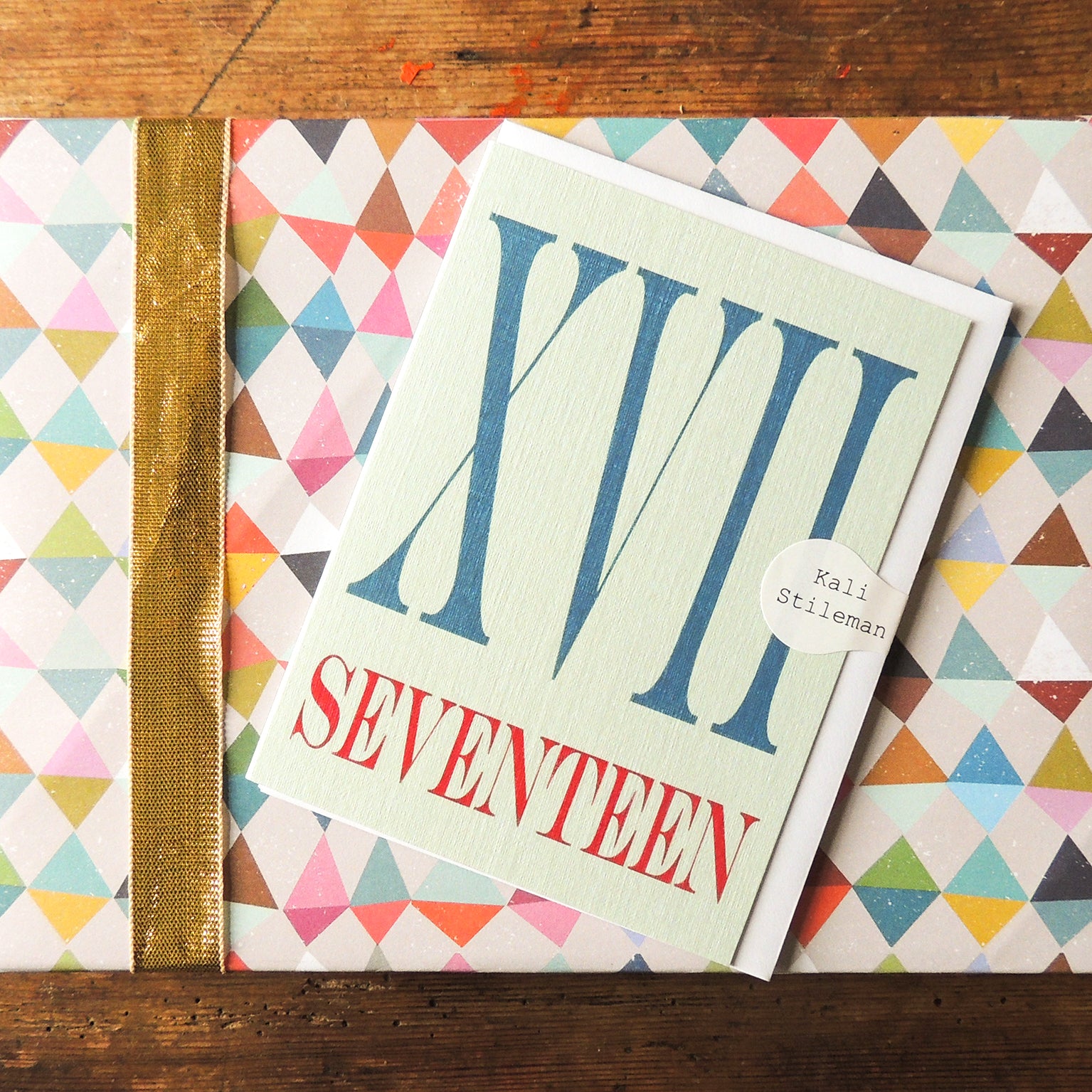 BTW41 mini roman numerals seventeen card