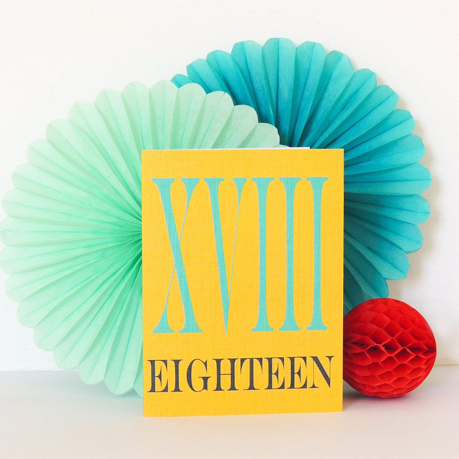 BTW42 mini roman numerals eighteen card