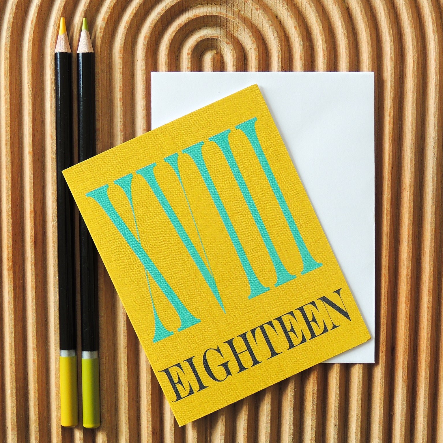 BTW42 mini roman numerals eighteen card