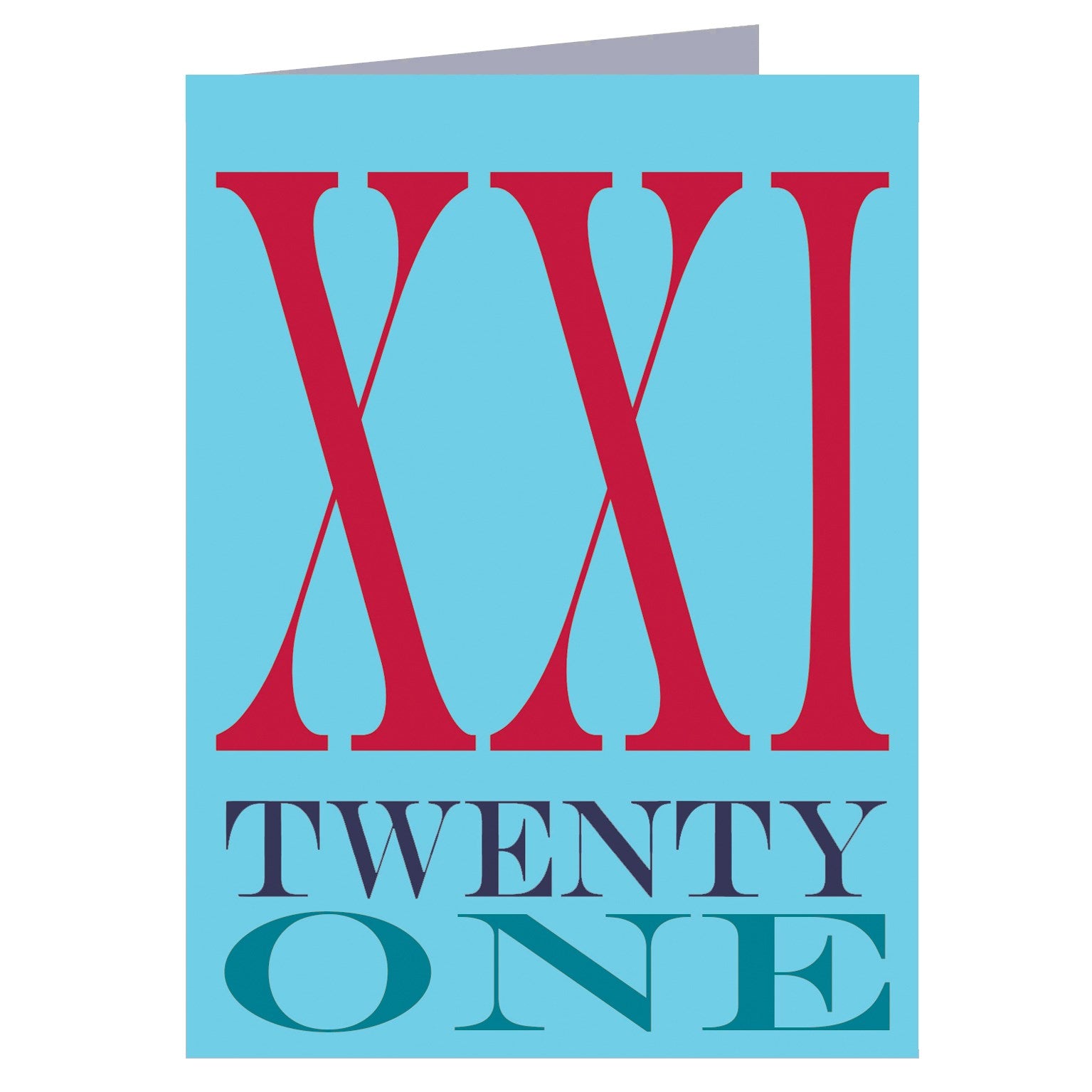 BBTW43 roman numerals twenty one card