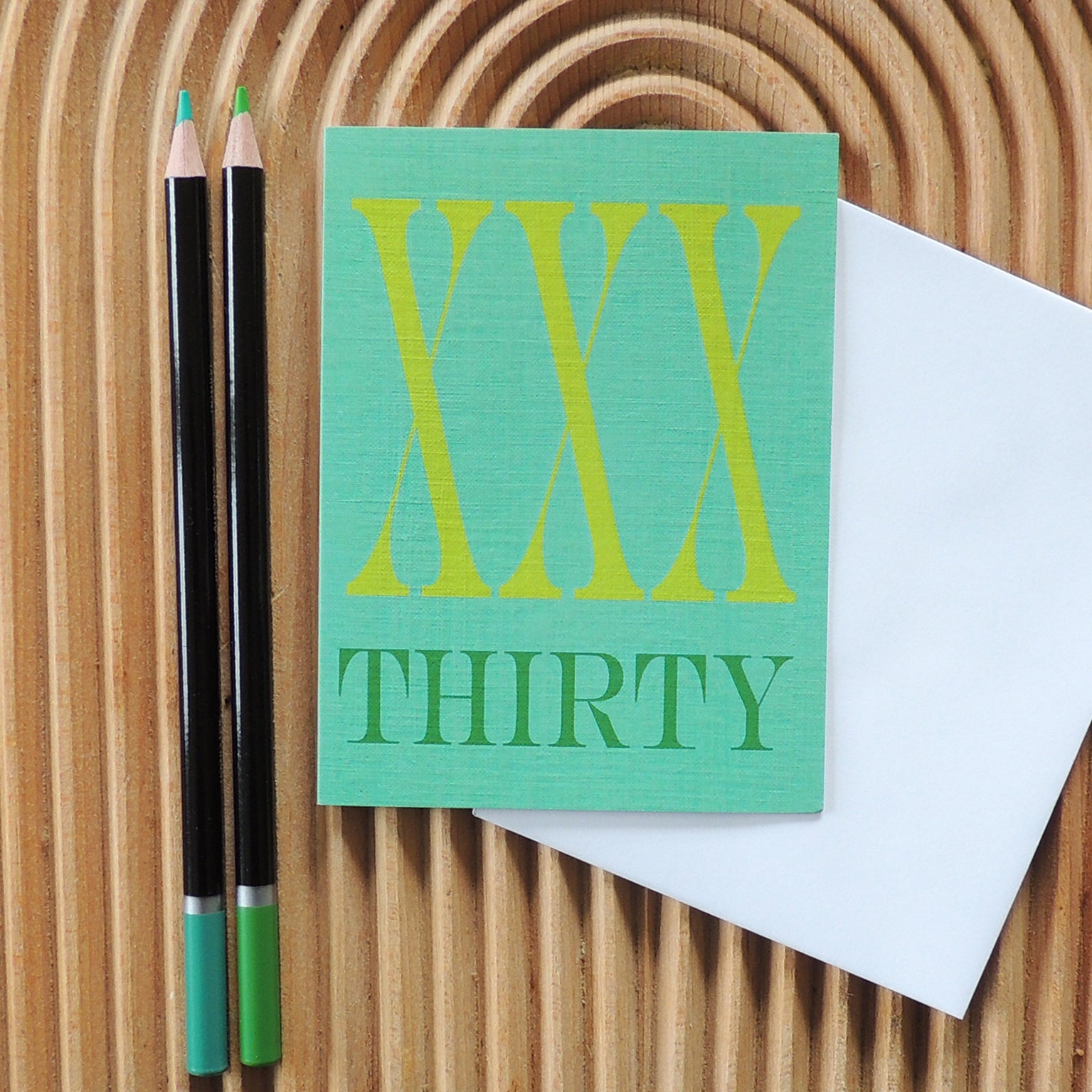 BTW44 mini roman numerals thirty card