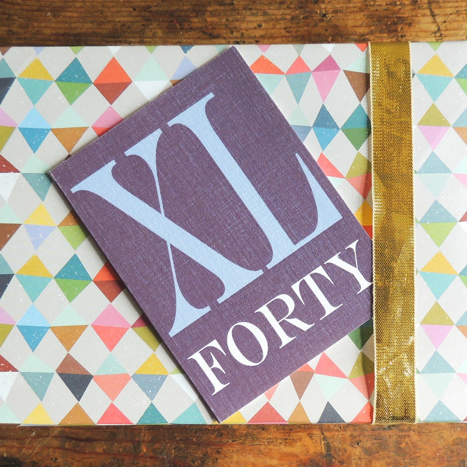 BTW45 mini roman numerals forty card