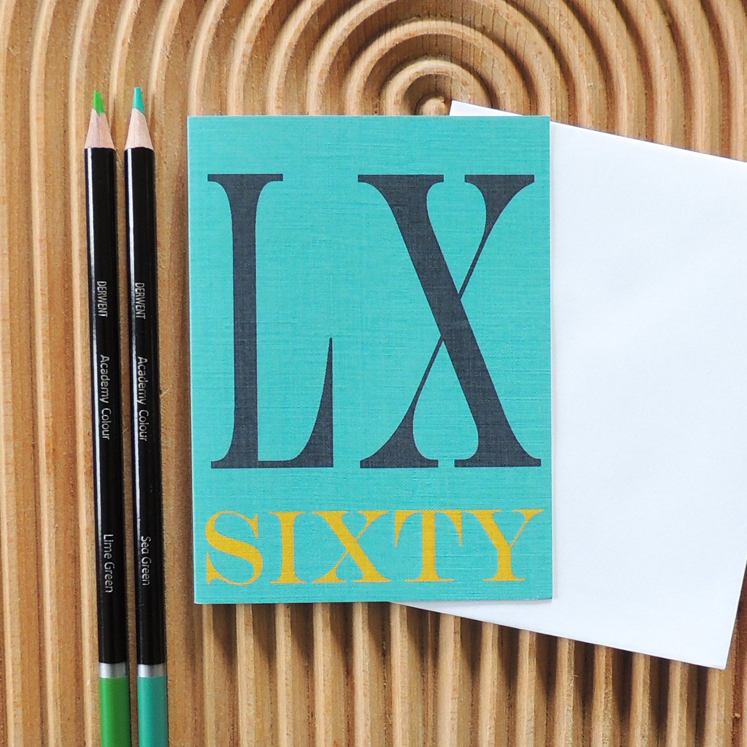 BTW47 mini roman numerals sixty card