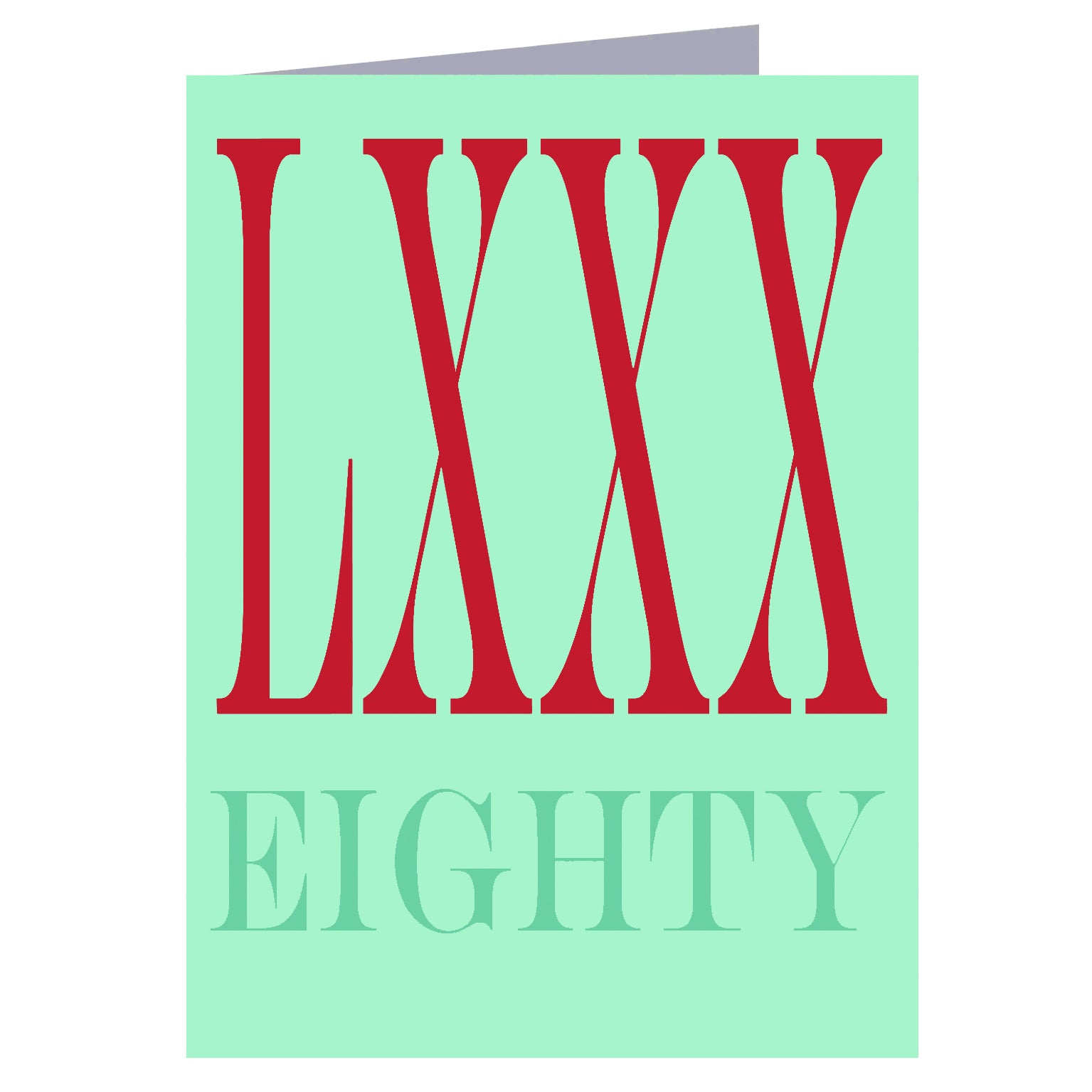 BTW49 mini roman numerals eighty card