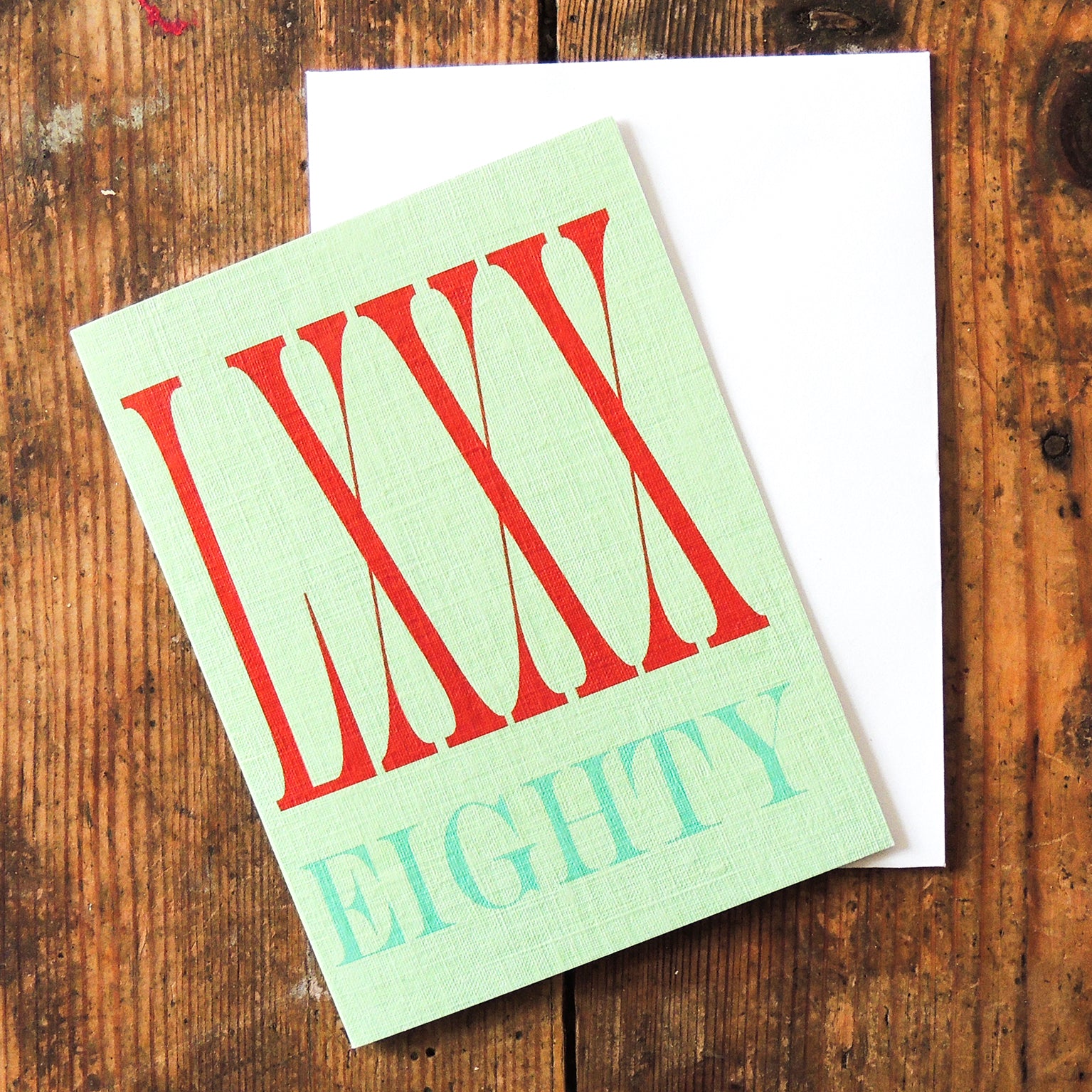 BTW49 mini roman numerals eighty card