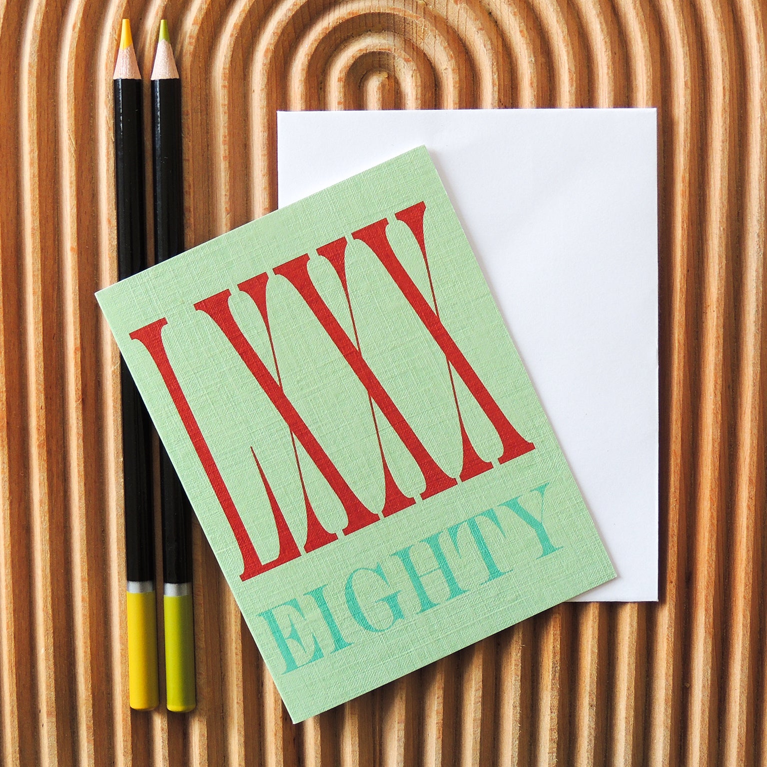 BTW49 mini roman numerals eighty card