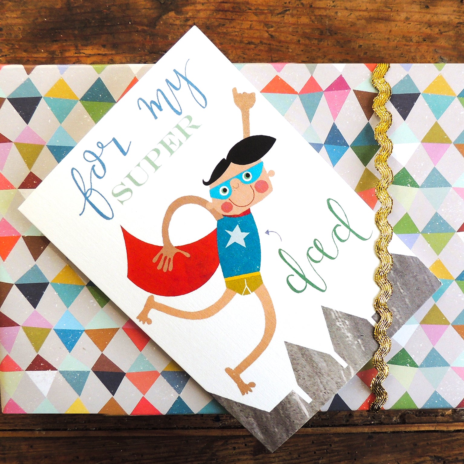 BY13 super dad greetings card