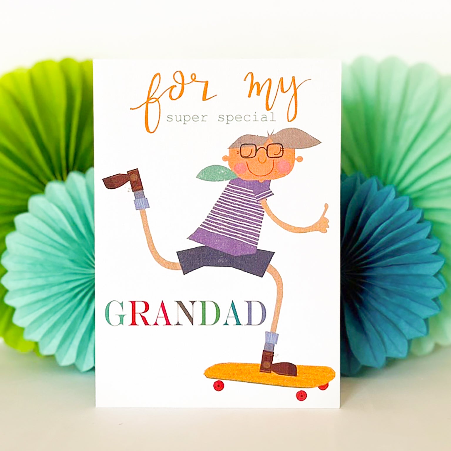 BY15 skateboarding grandad greetings card