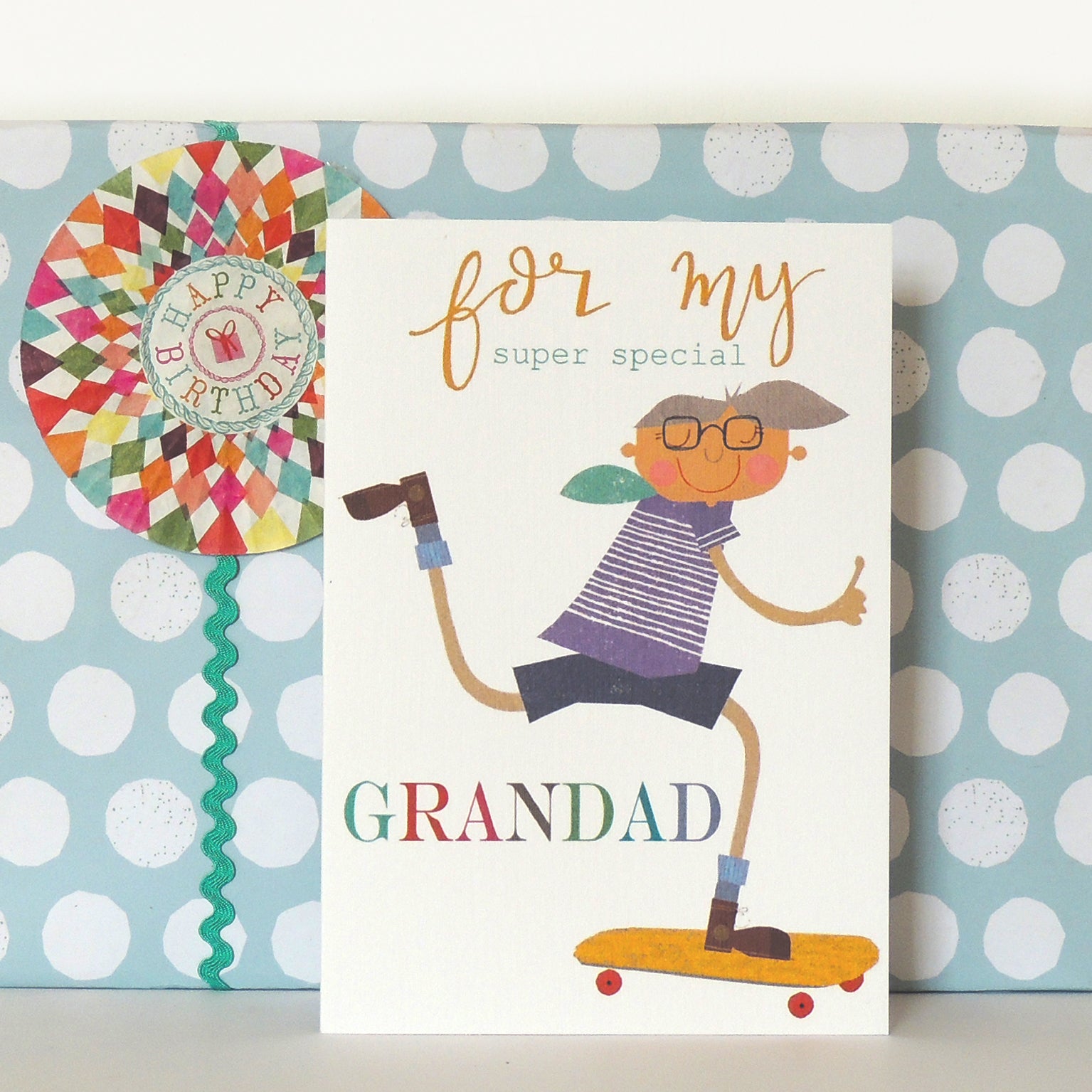 BY15 skateboarding grandad greetings card