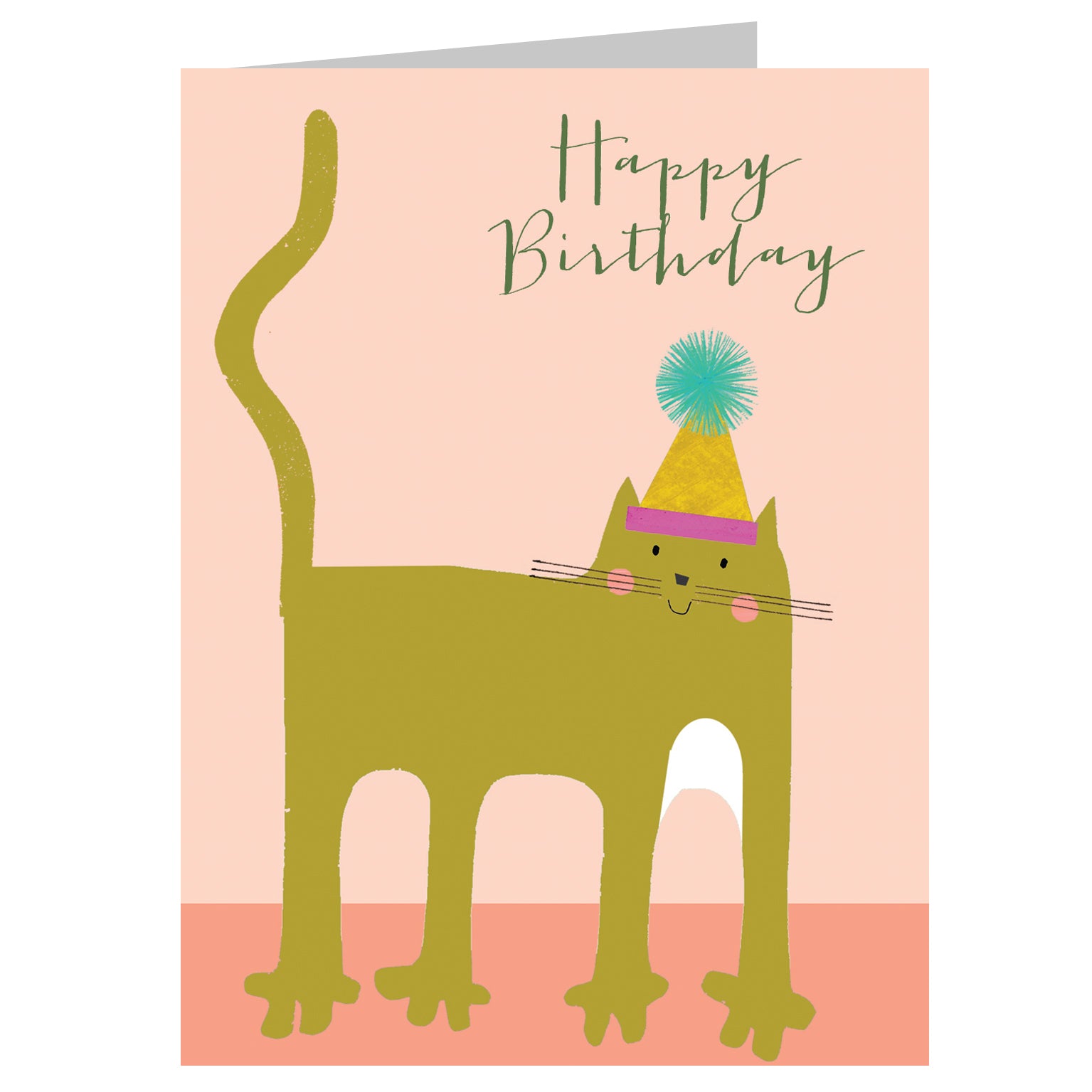 CA01 mini pink cat birthday card