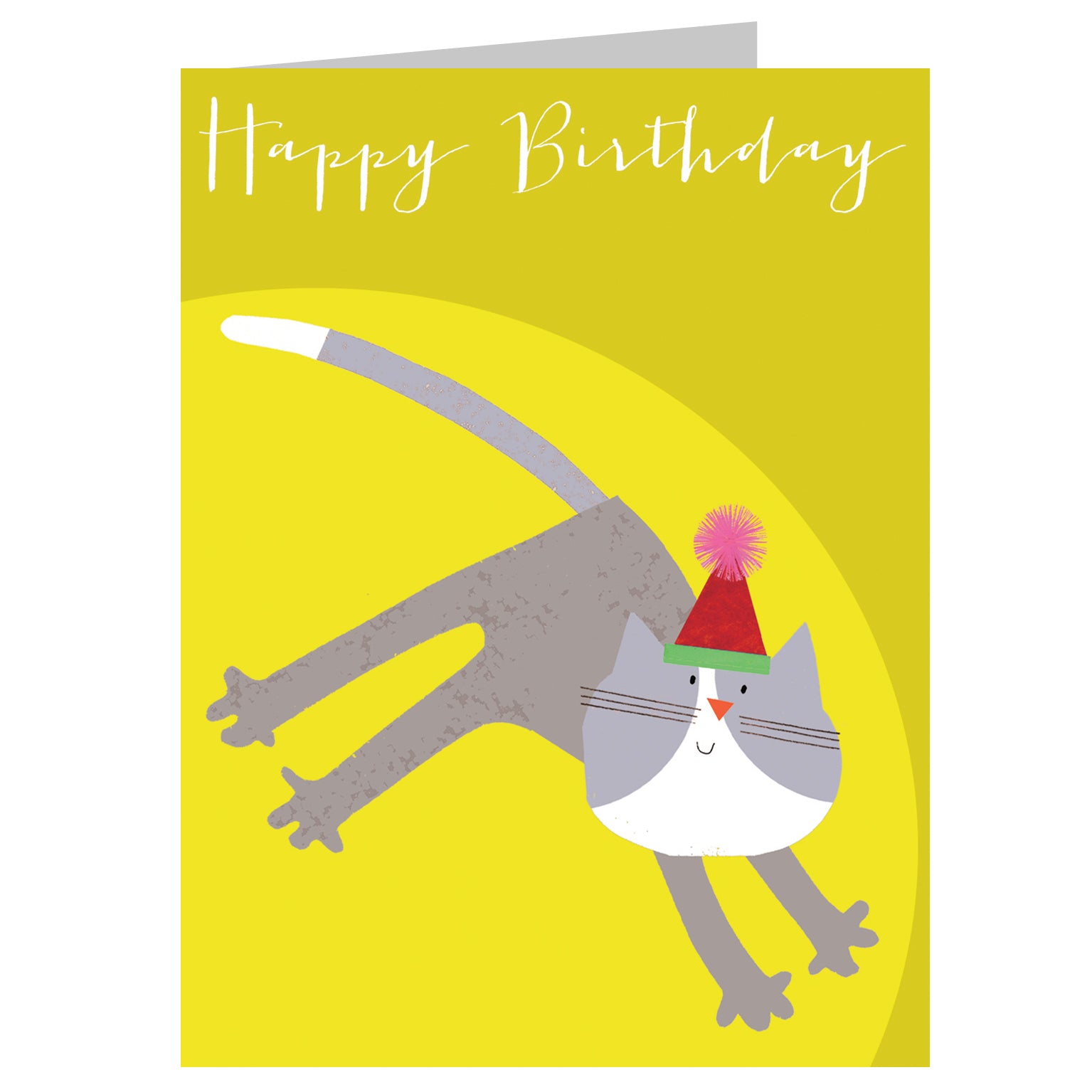 CA02 mini grey cat birthday card