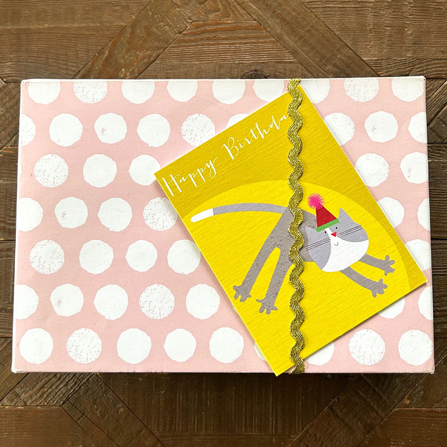 CA02 mini grey cat birthday card