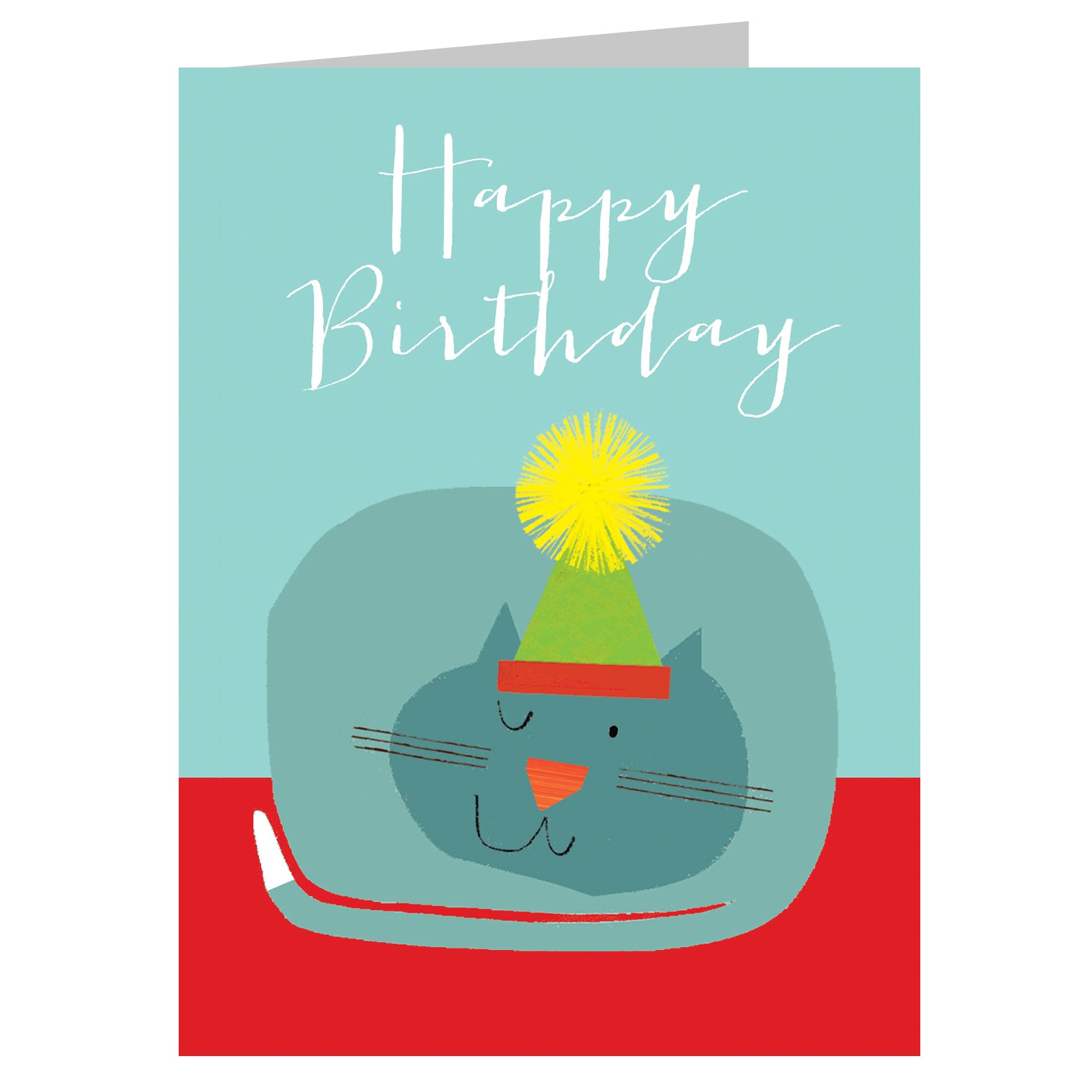 CA03 mini blue cat birthday card