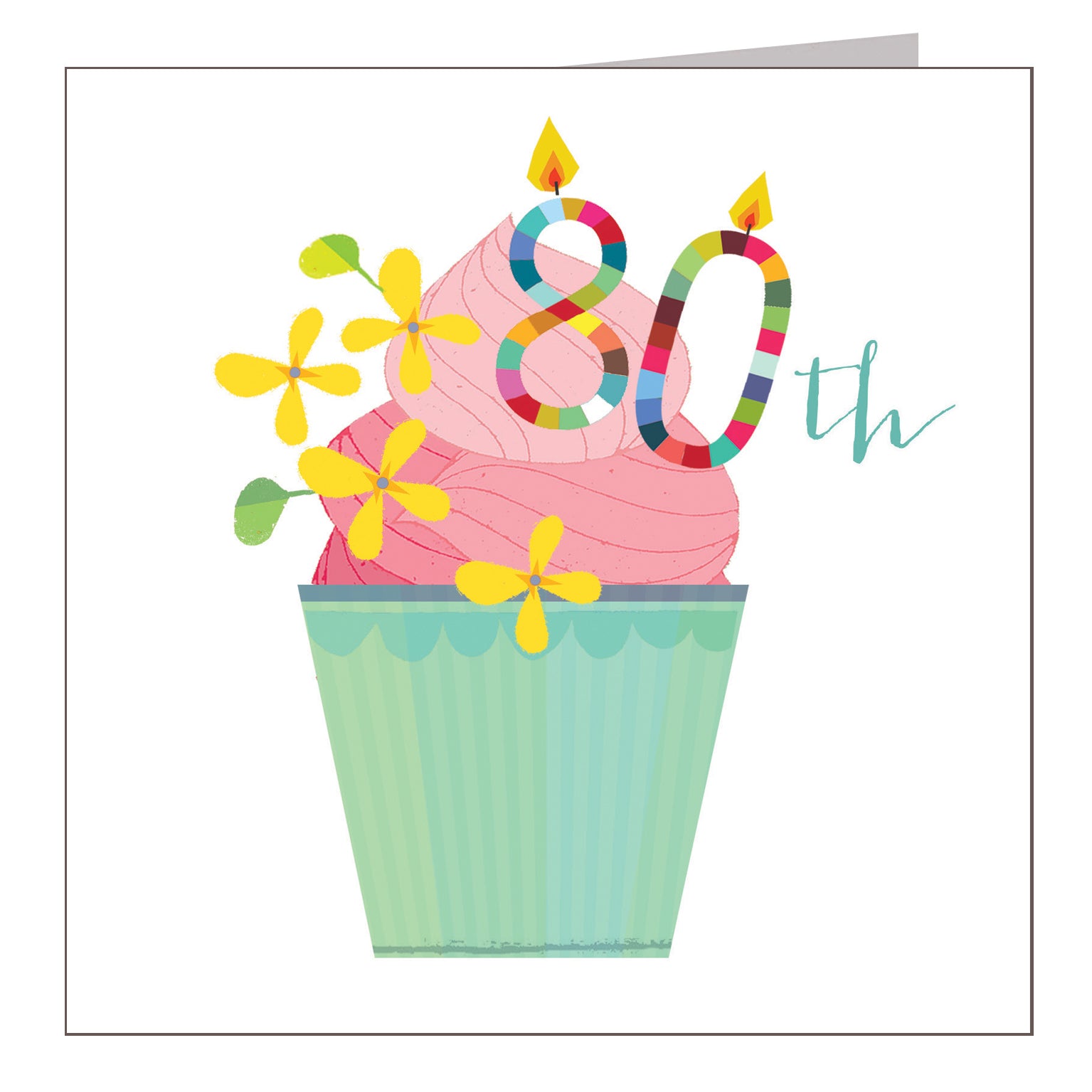 CC80 cupcake 80th birthday card