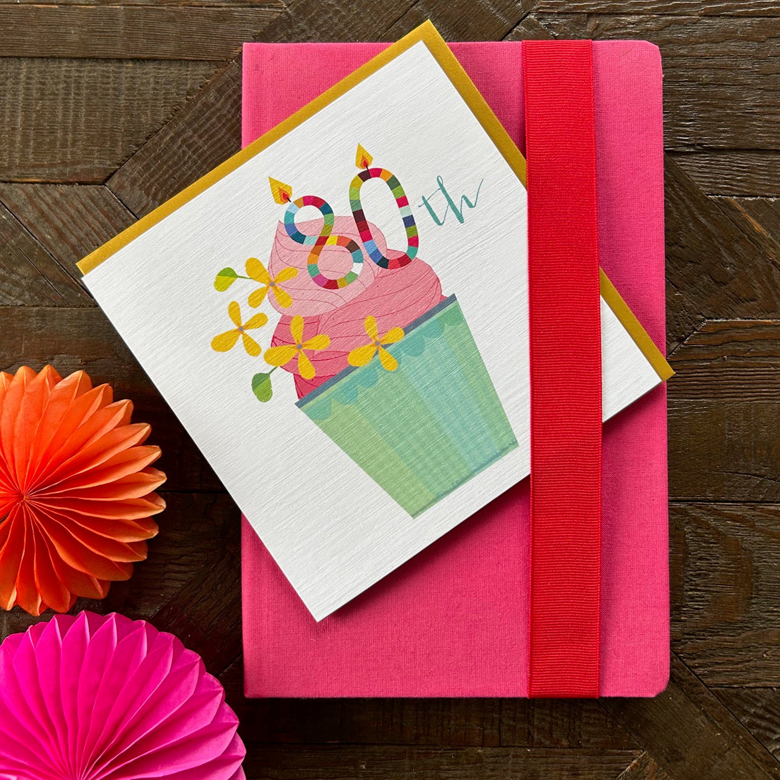 CC80 cupcake 80th birthday card