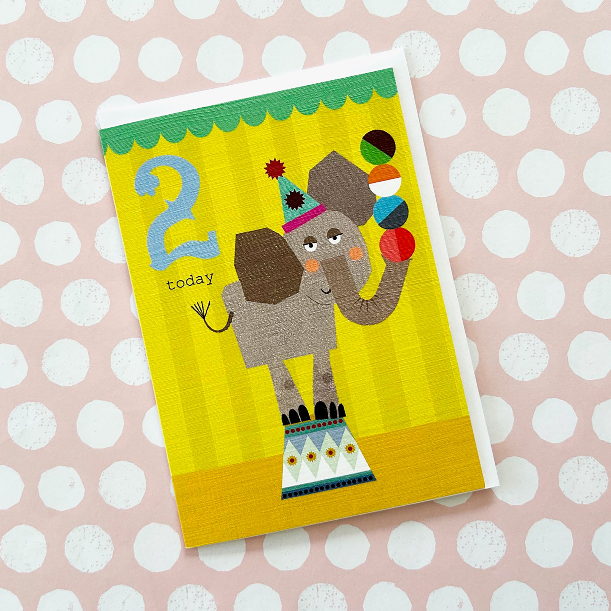 CTW02 mini elephant 2nd birthday card