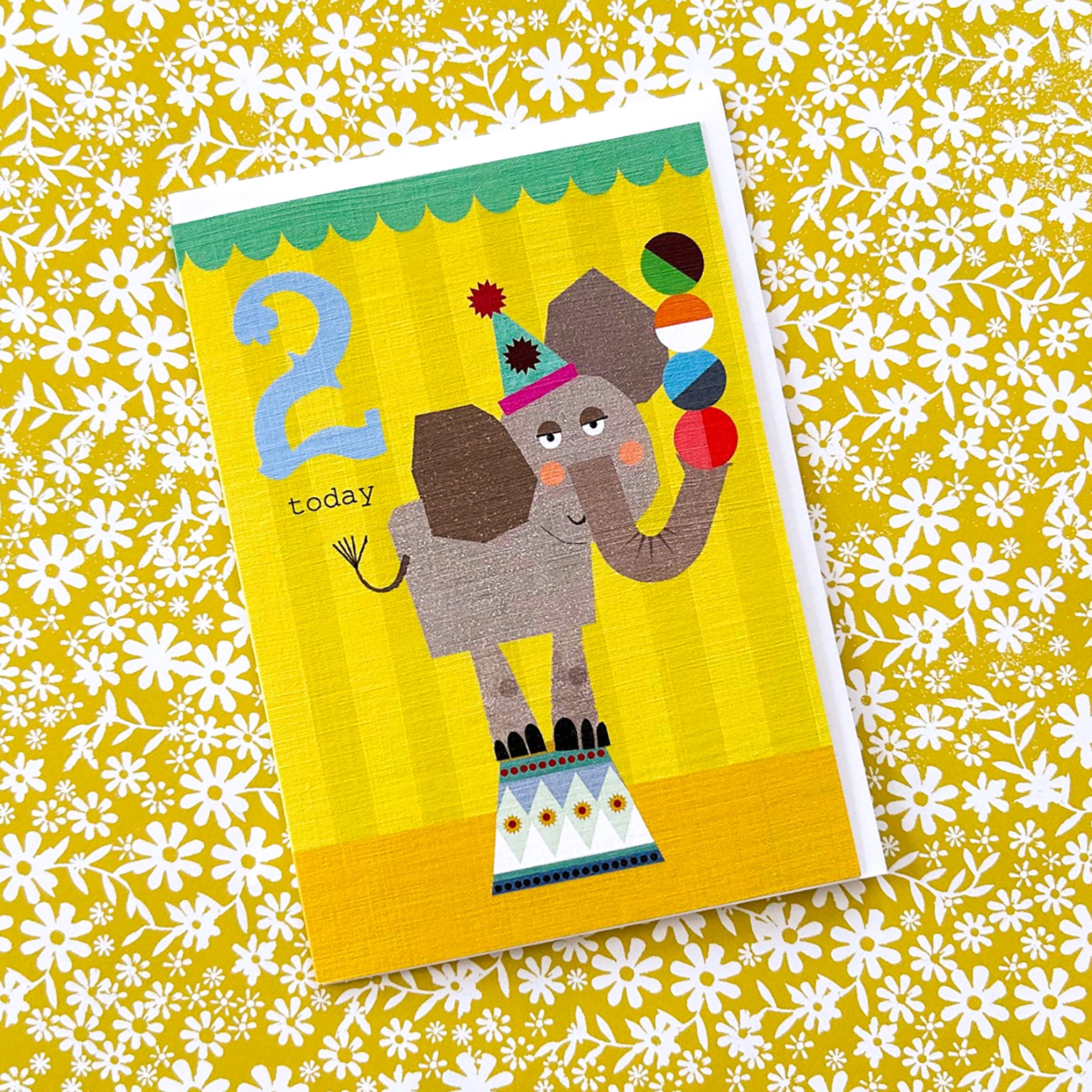 CTW02 mini elephant 2nd birthday card