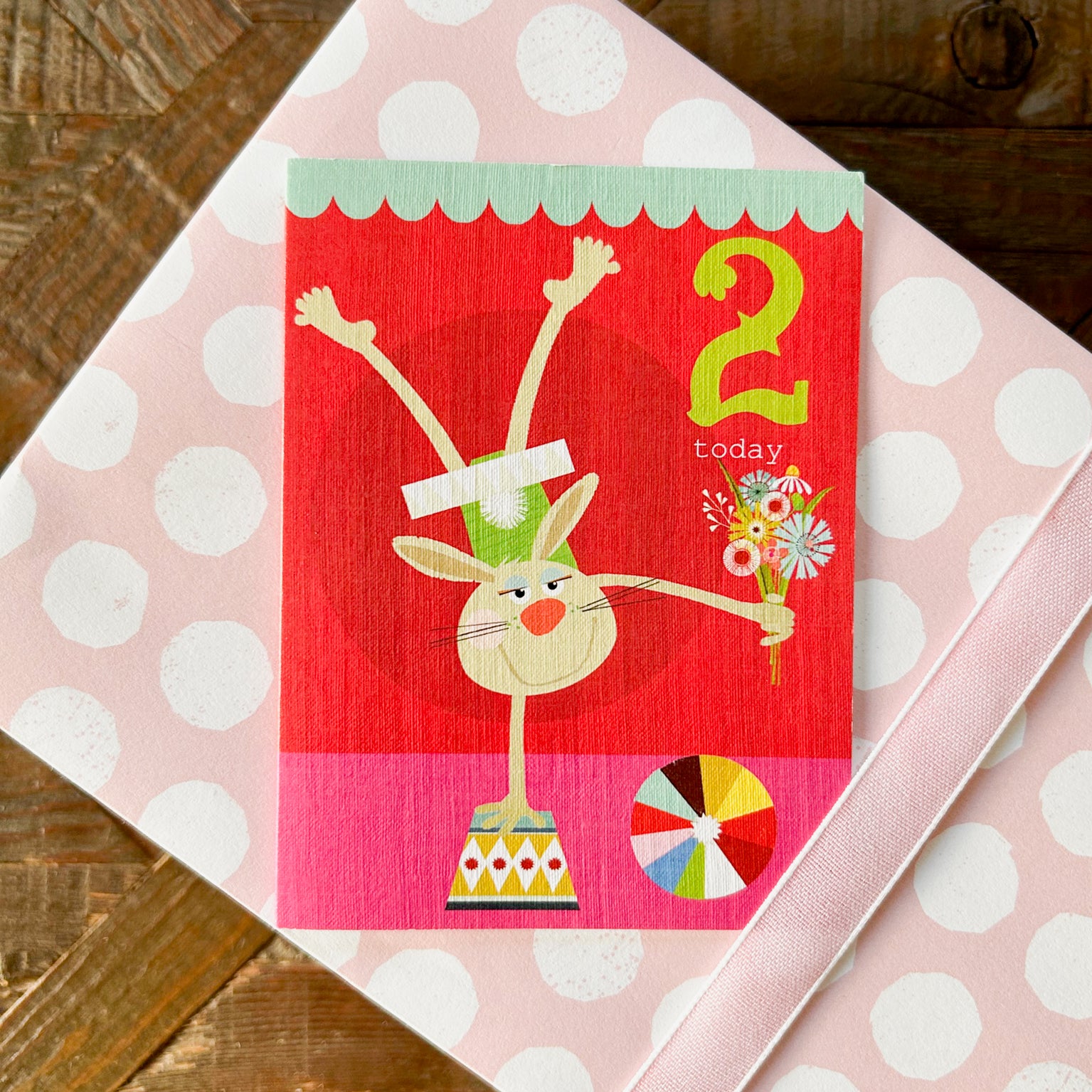 CTW08 mini rabbit 2nd birthday card