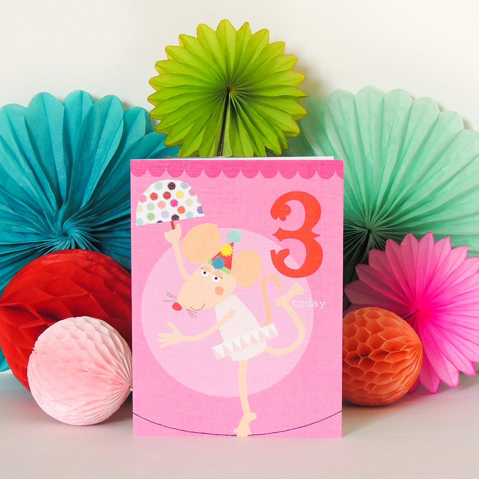 CTW09 mini mouse 3rd birthday card