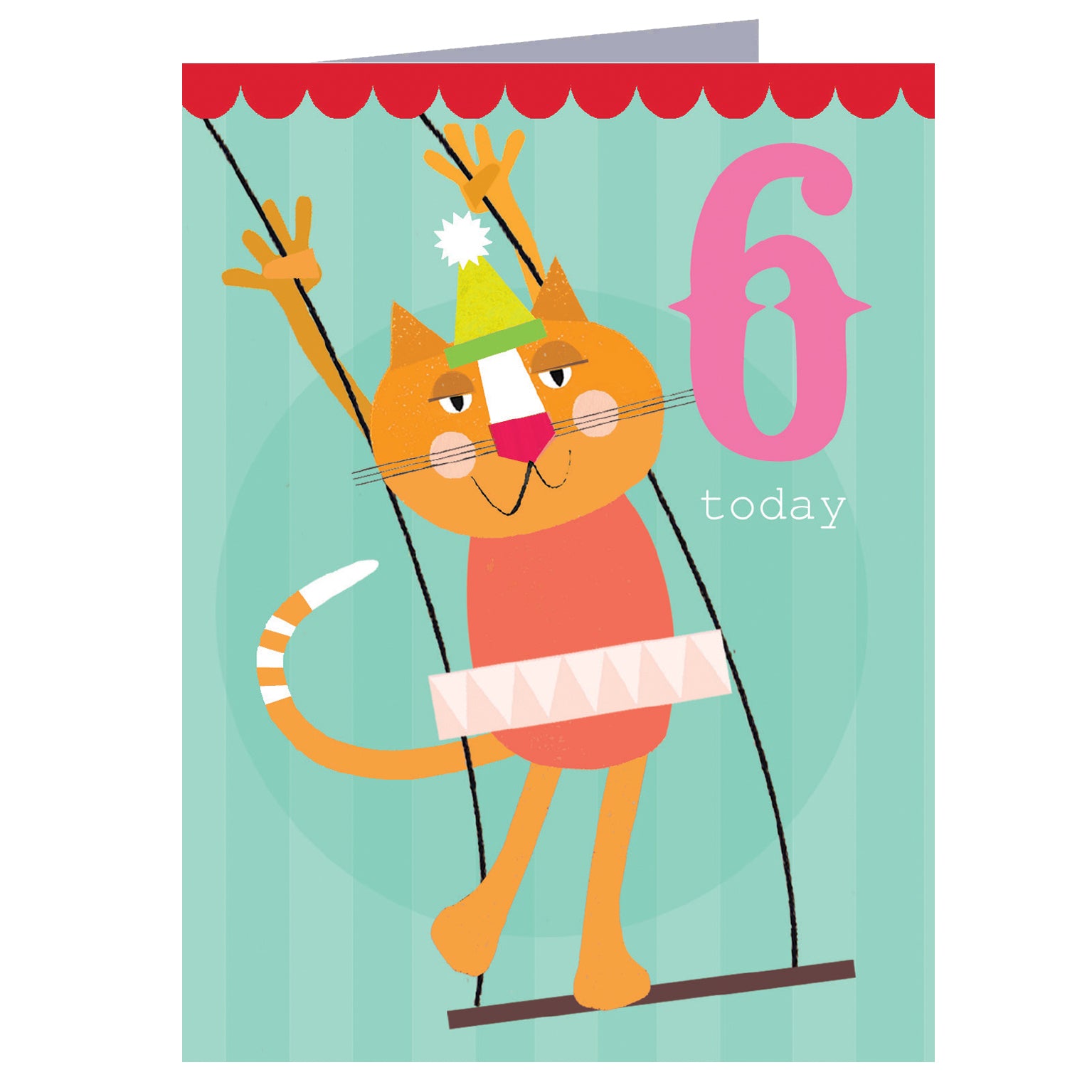 CTW12 mini cat 6th birthday card