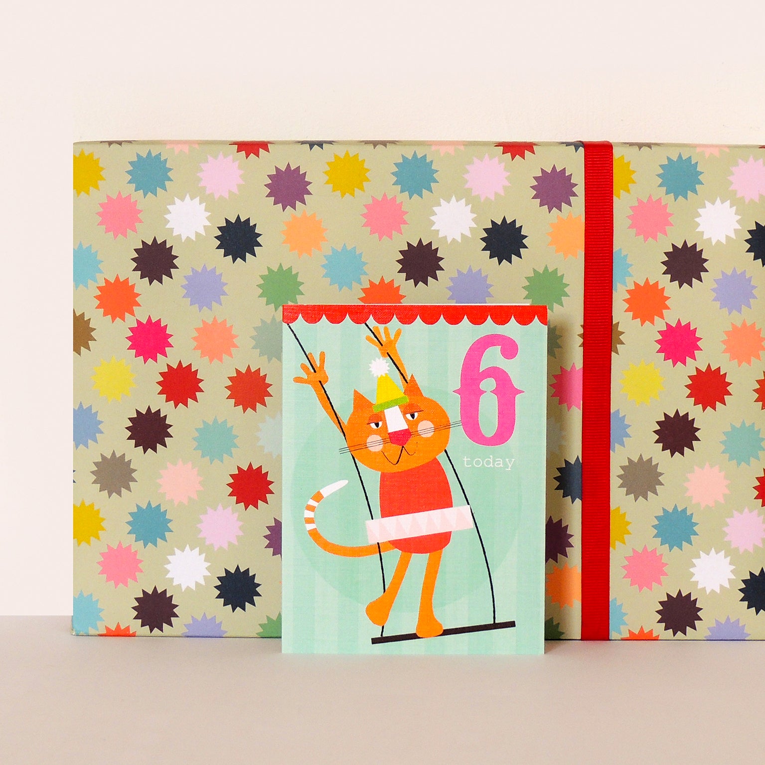 CTW12 mini cat 6th birthday card