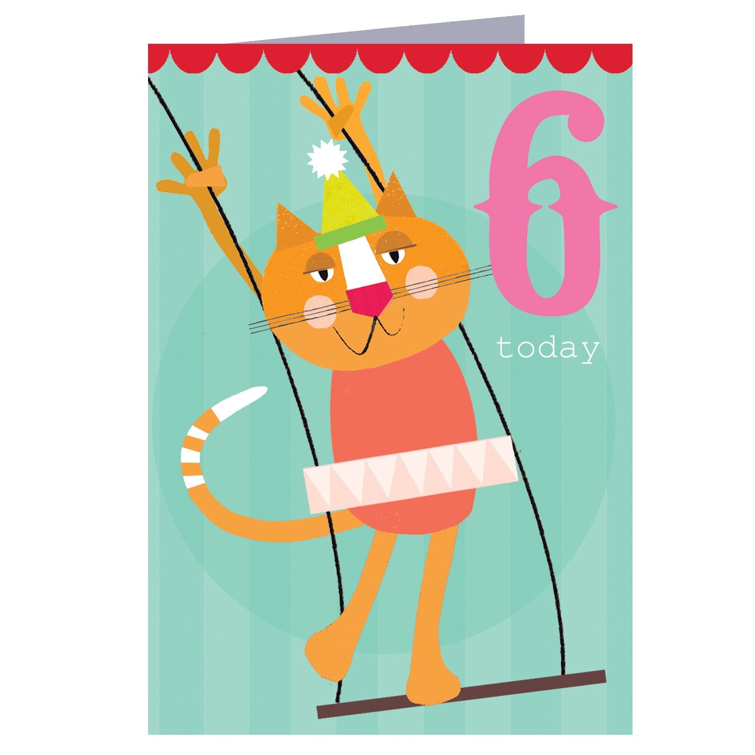 CZ12 cat 6th birthday card