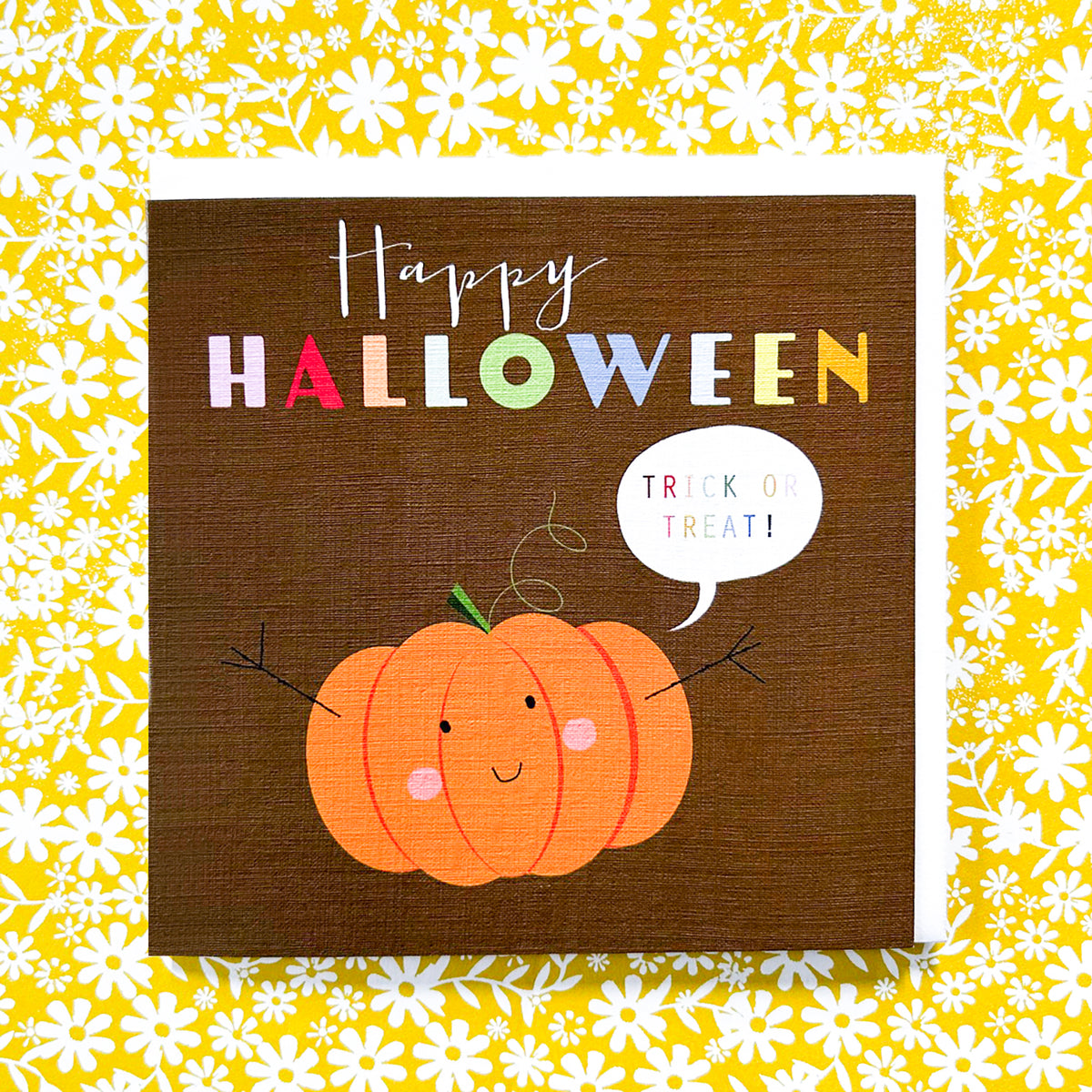 DE03 happy Halloween pumpkin card