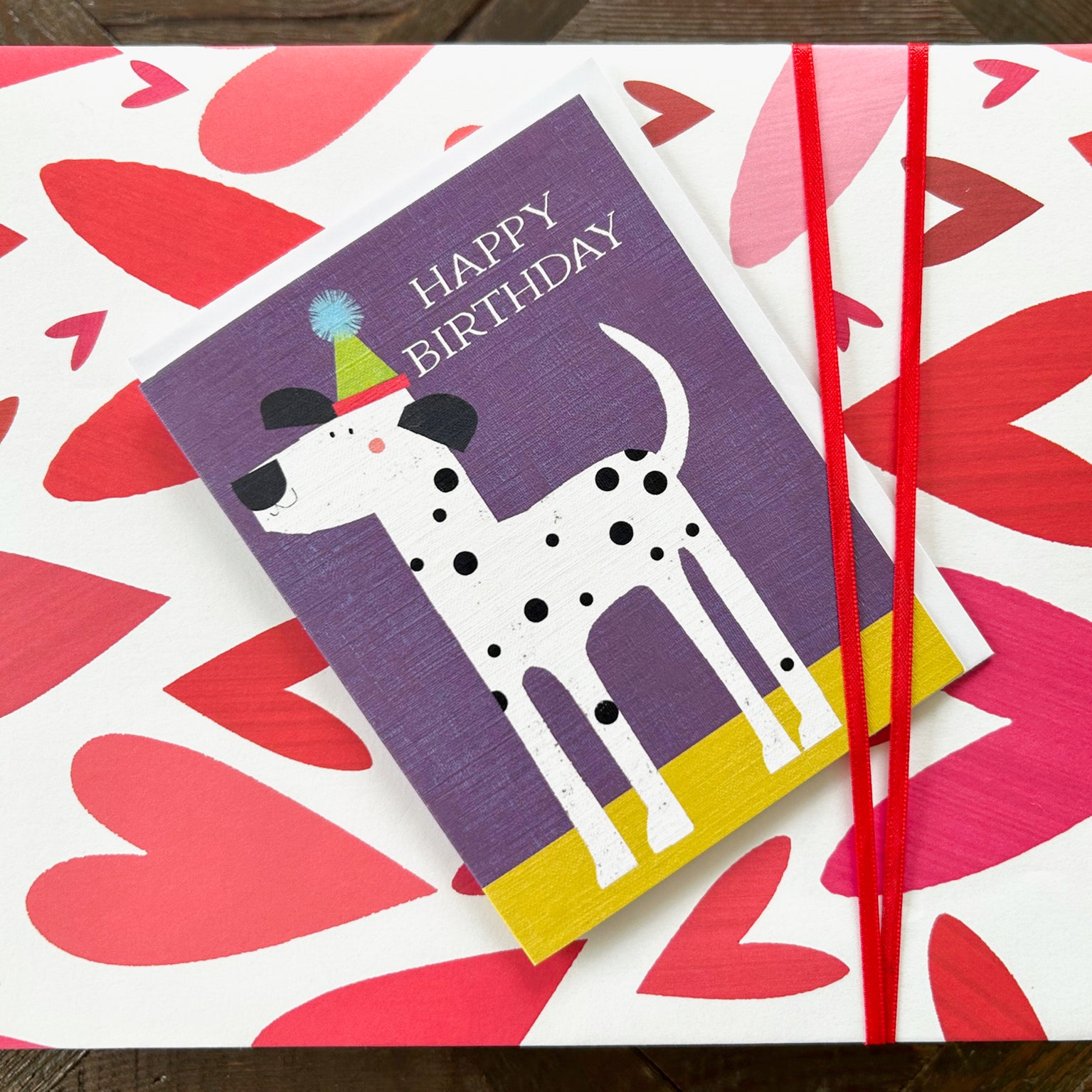 DG03 mini dalmatian birthday card