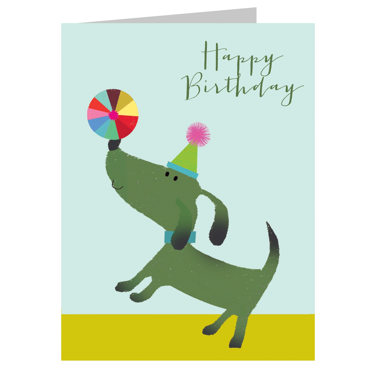 DG04 mini dog and ball birthday card