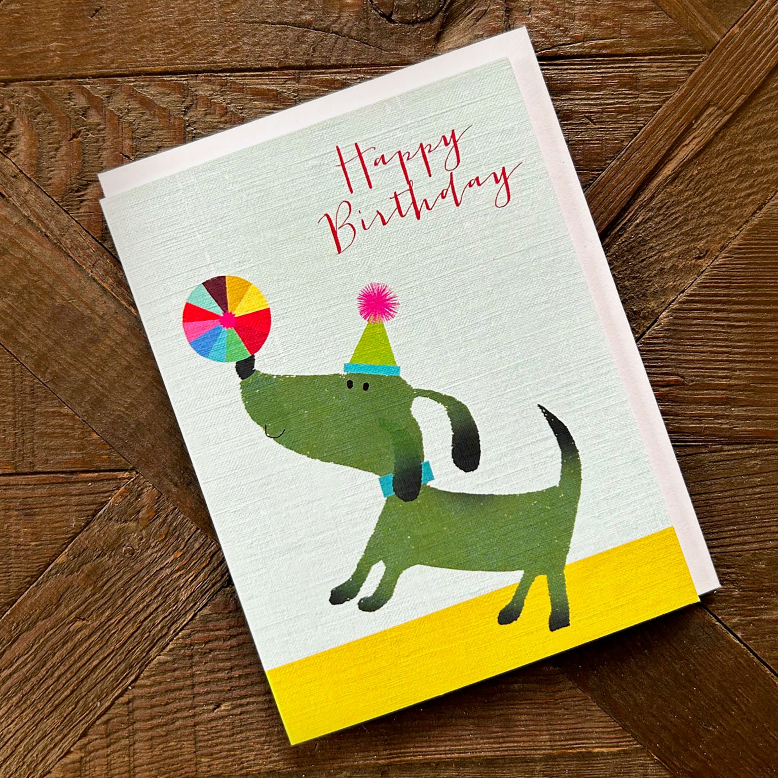DG04 mini dog and ball birthday card