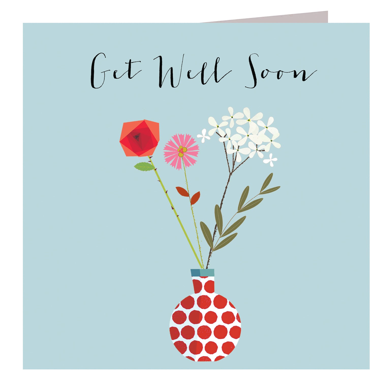 FK03 silver foiled get well soon card