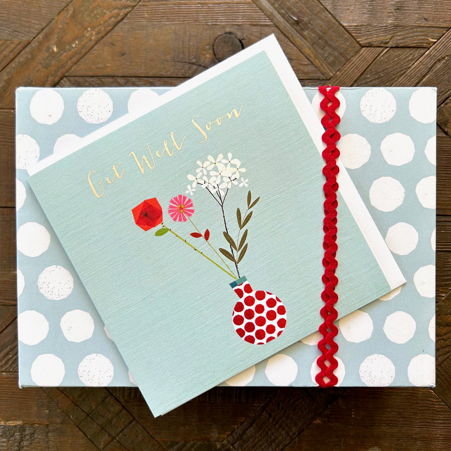 FK03 silver foiled get well soon card