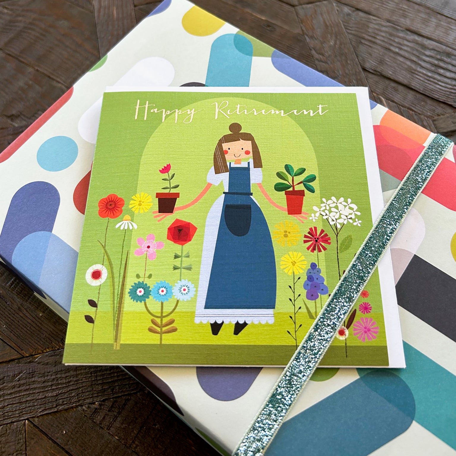 FK05 silver foiled retirement card