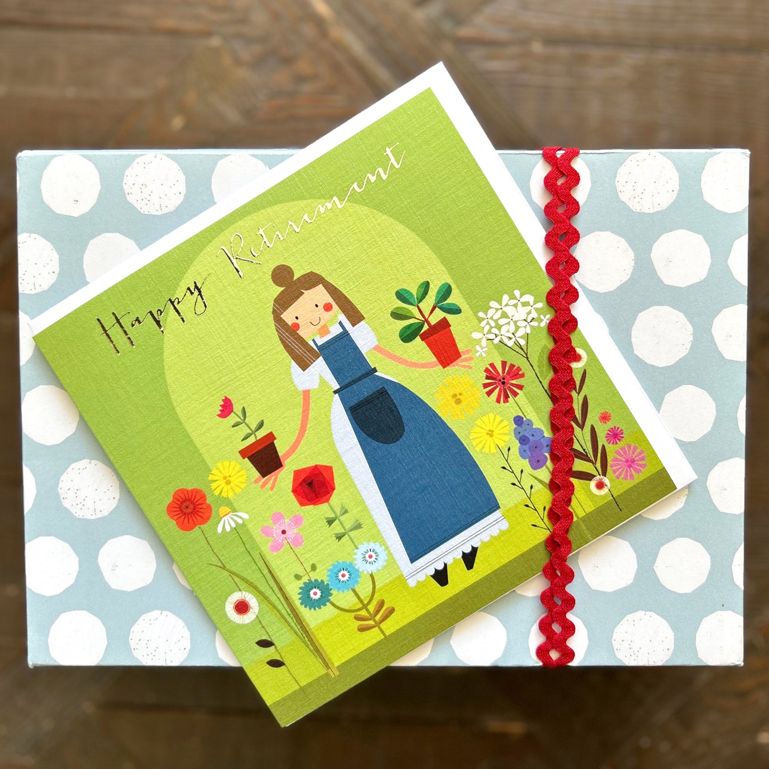 FK05 silver foiled retirement card