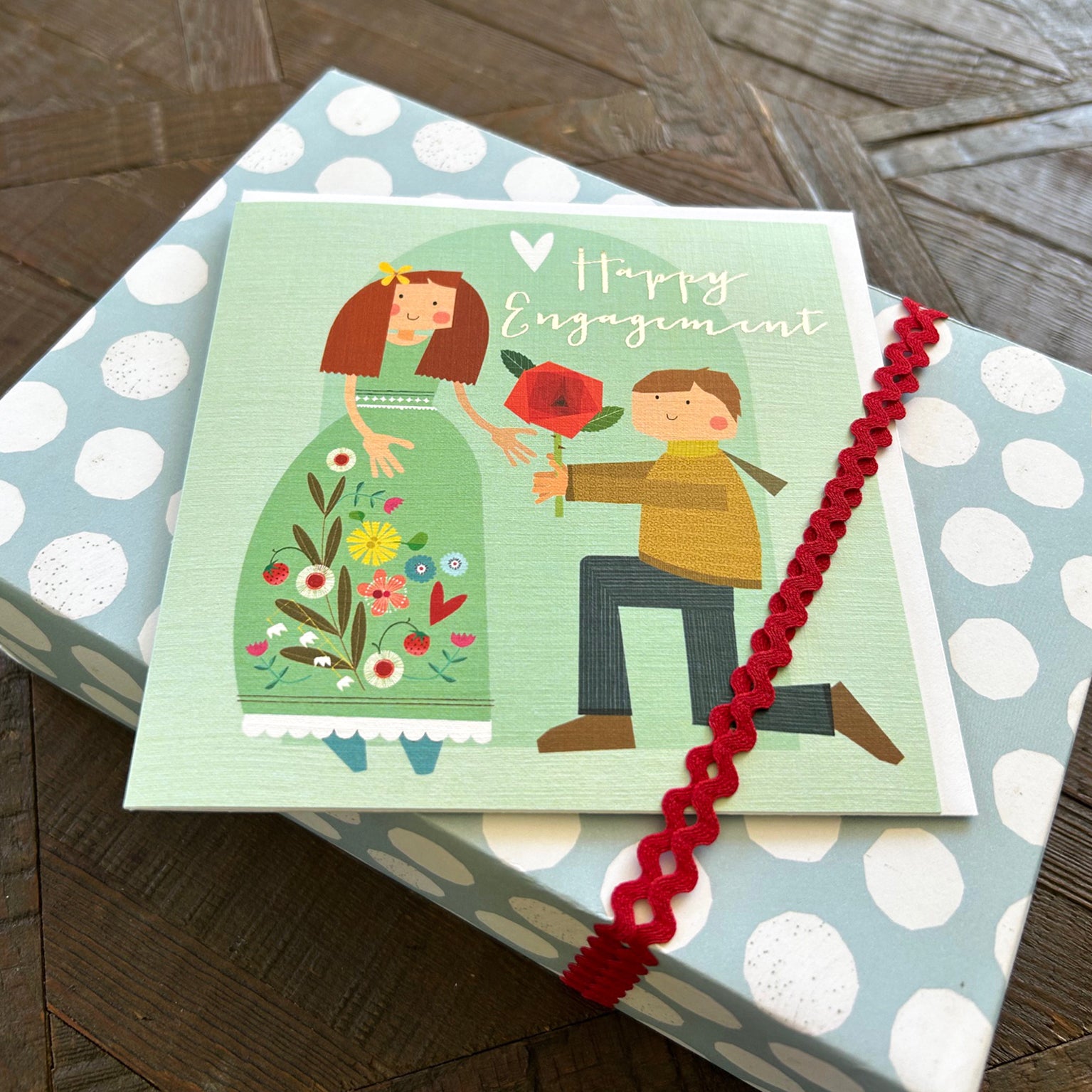 FK08 silver foiled engagement card