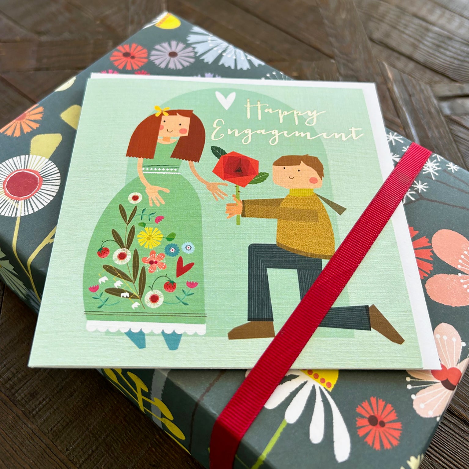 FK08 silver foiled engagement card
