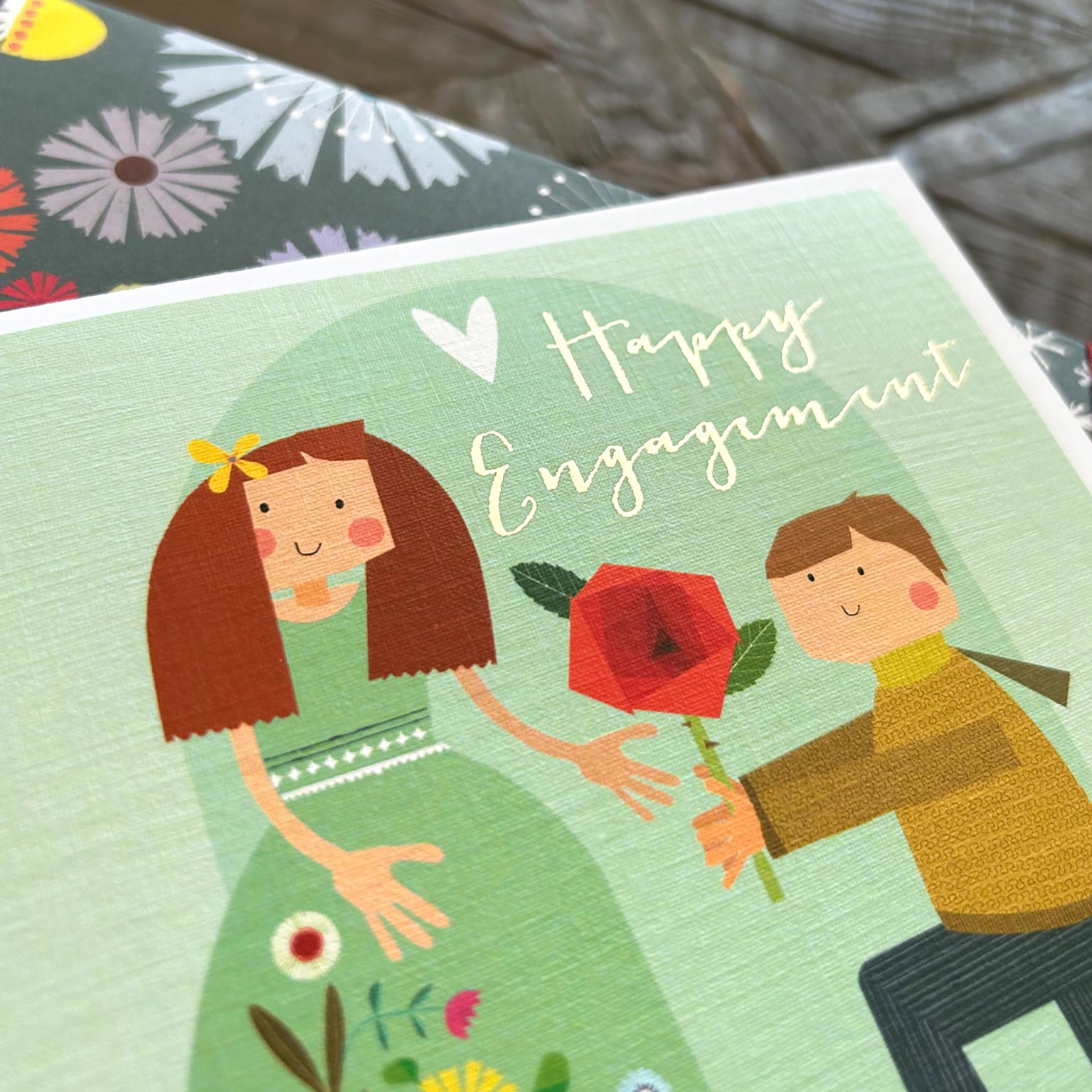 FK08 silver foiled engagement card