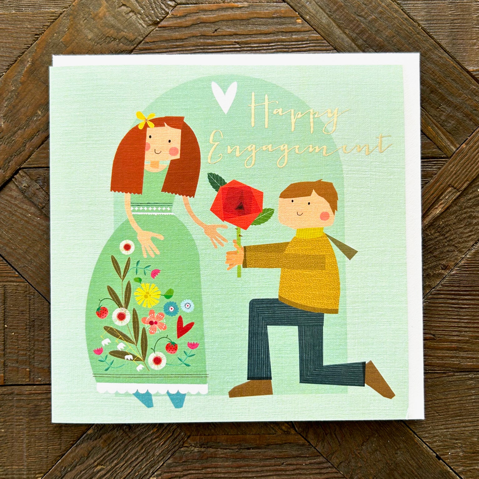 FK08 silver foiled engagement card