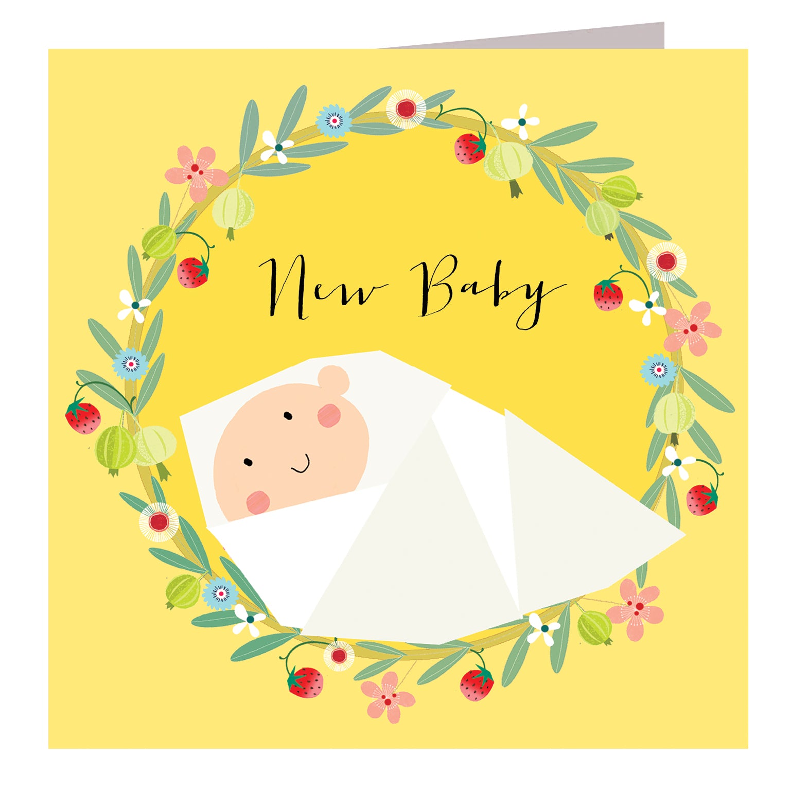 FK11 silver foiled new baby card