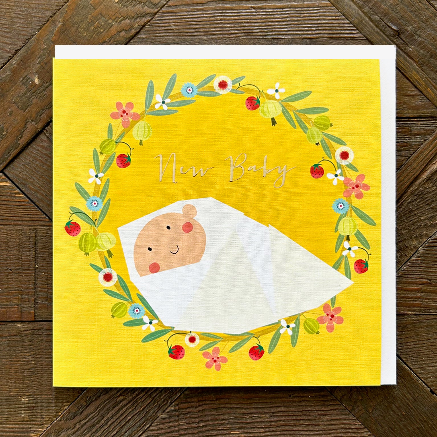 FK11 silver foiled new baby card