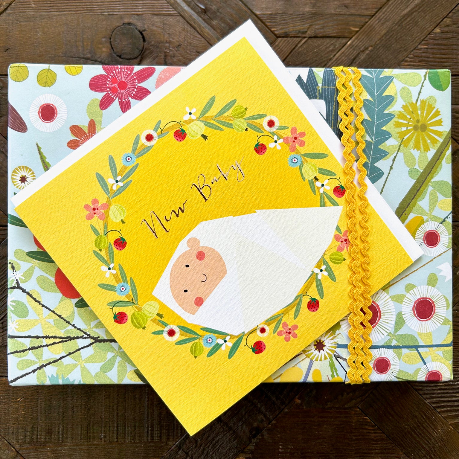 FK11 silver foiled new baby card