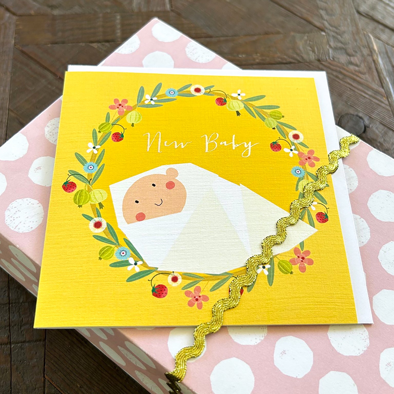 FK11 silver foiled new baby card