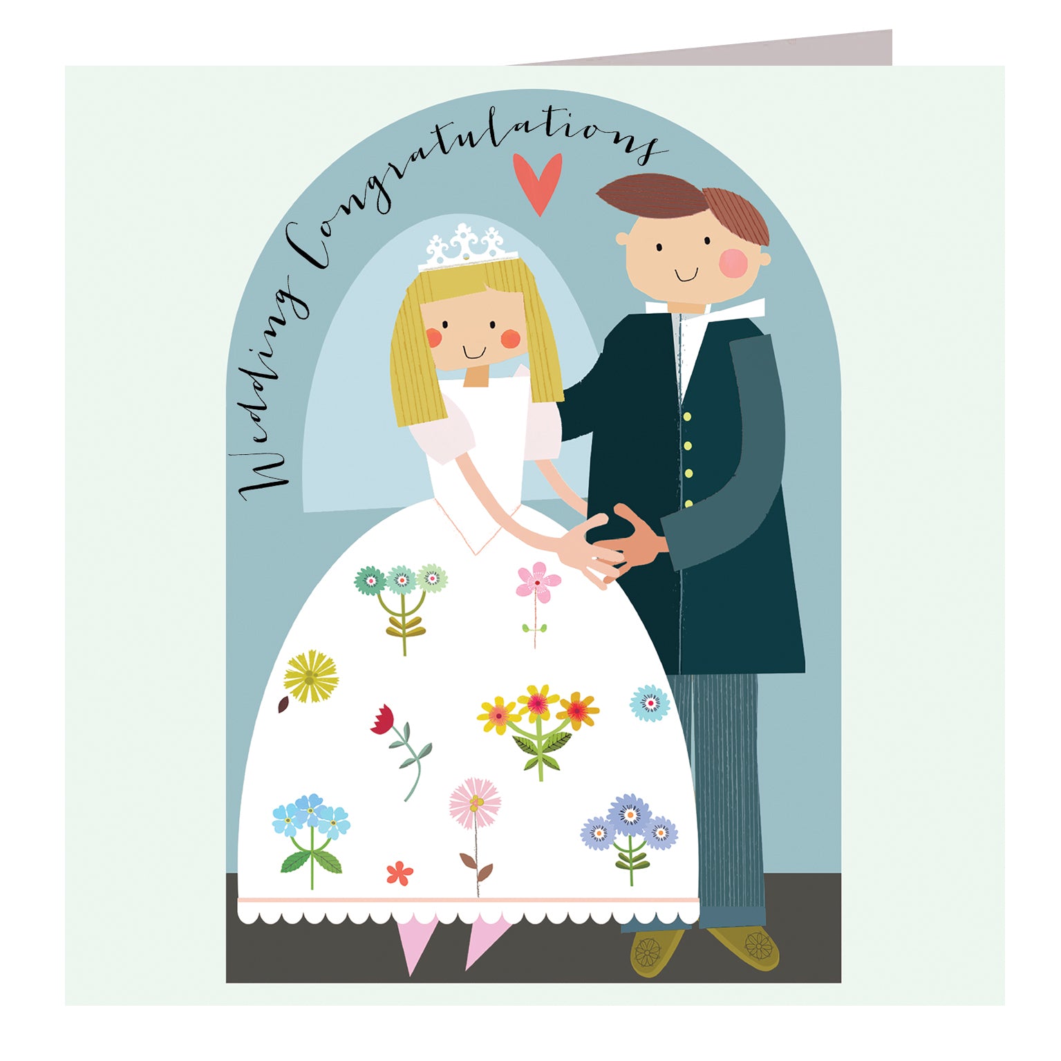 FK13 silver foiled wedding card
