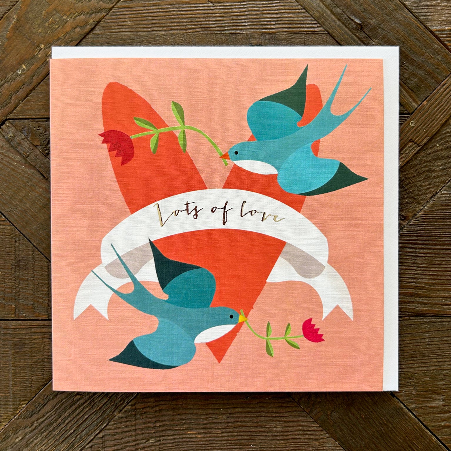 FK15 silver foiled lots of love card