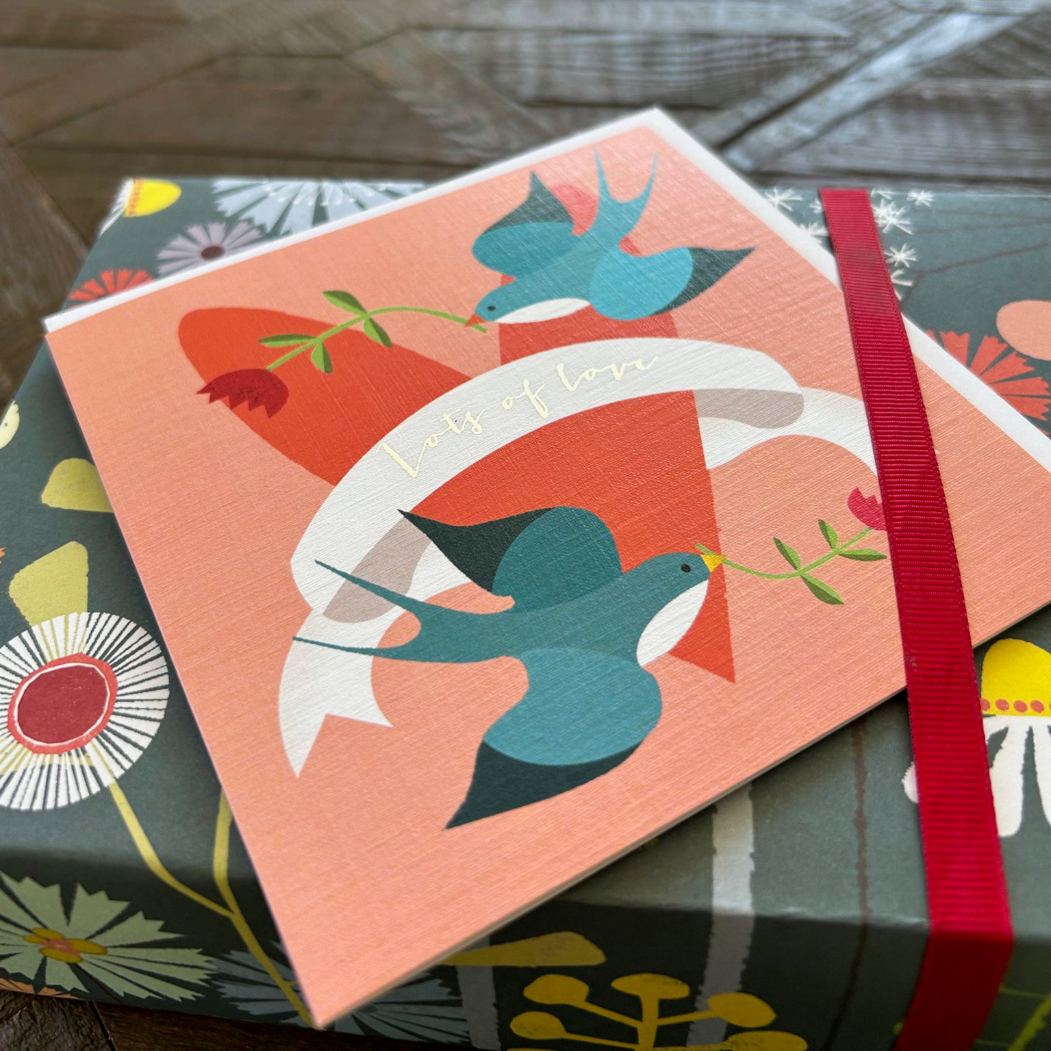 FK15 silver foiled lots of love card