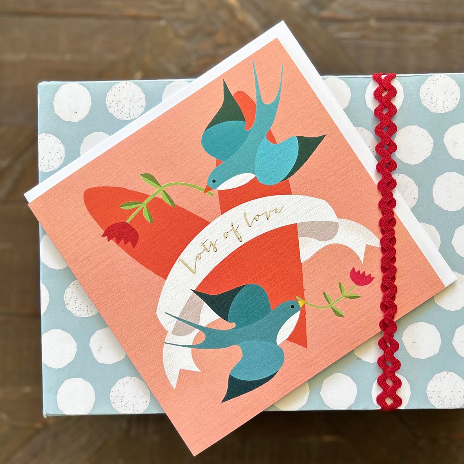 FK15 silver foiled lots of love card