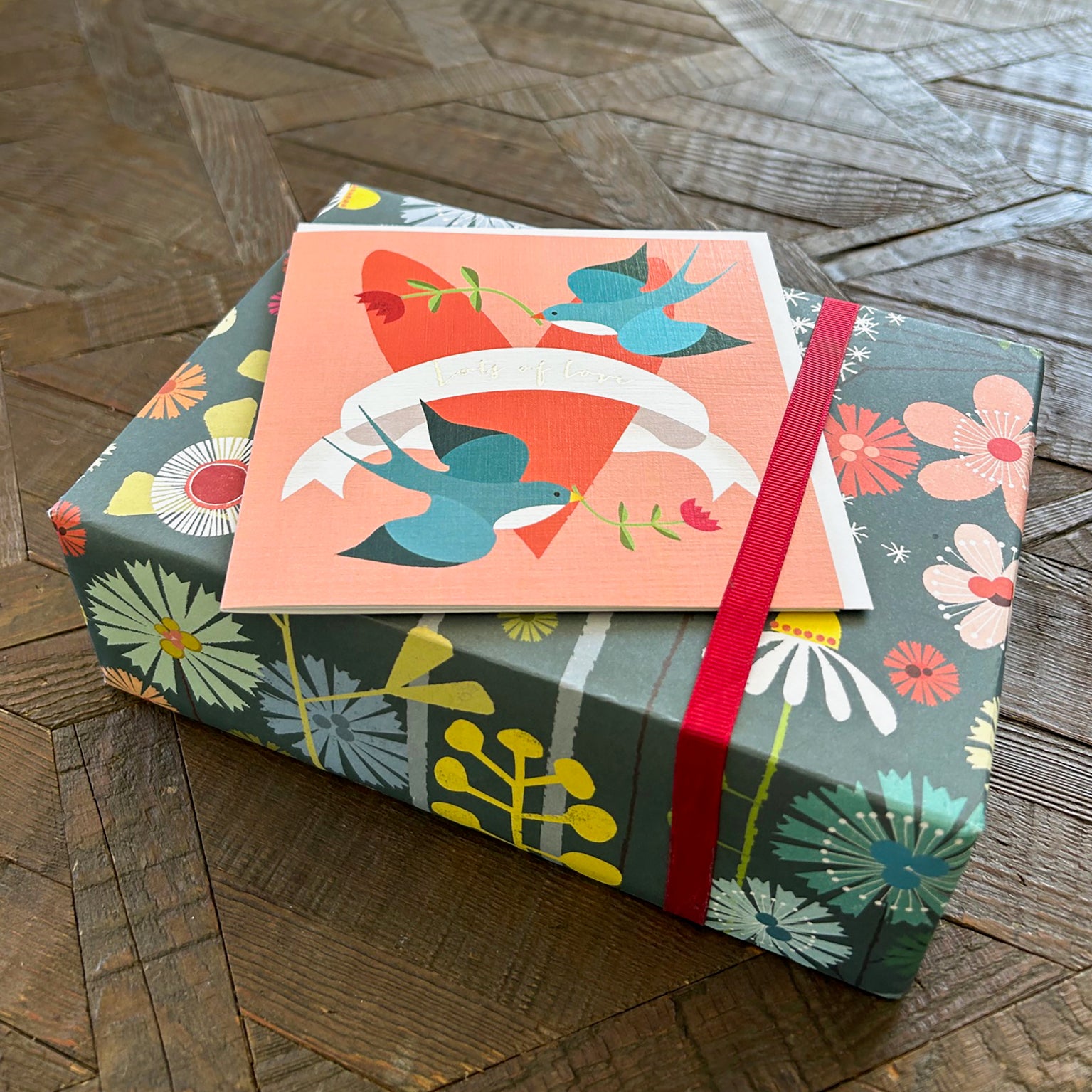 FK15 silver foiled lots of love card